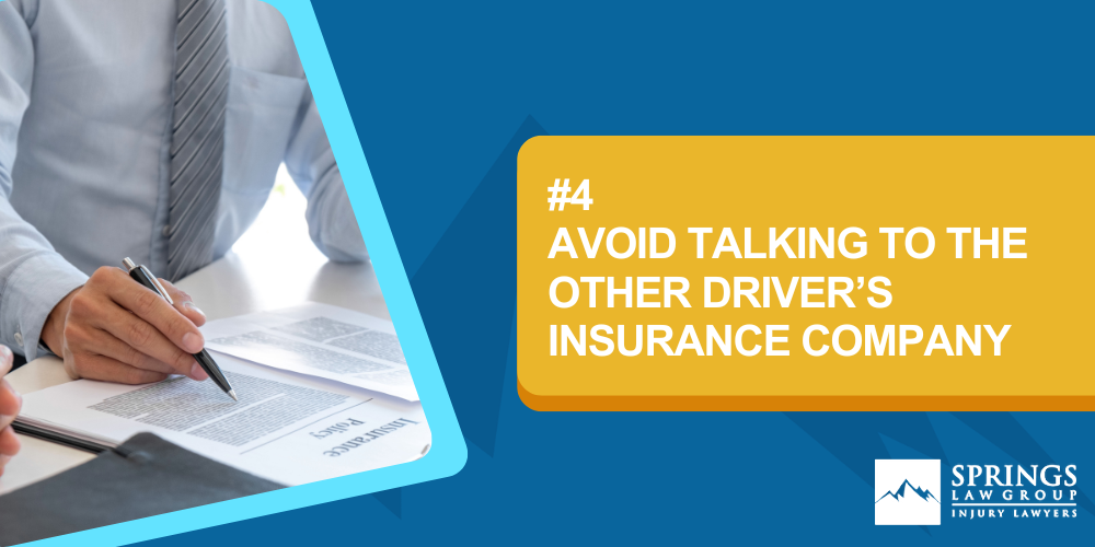 #2 Follow Up With A Medical Professional Right Away; #3 Notify Your Own Auto Insurance Carrier; #4 Avoid Talking To The Other Driver’s Insurance Company (2); #4 Avoid Talking To The Other Driver’s Insurance Company (2)