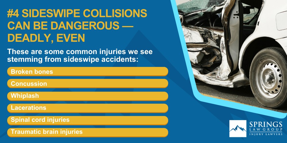 #1 Sideswipe Collisions And T-Bone Accidents Are Not The Same; #2 Fault Isn’t Always Easily Determined; #3 Sideswipe Collisions are Often Caused By Negligence; #4 Sideswipe Collisions Can Be Dangerous — Deadly, Even