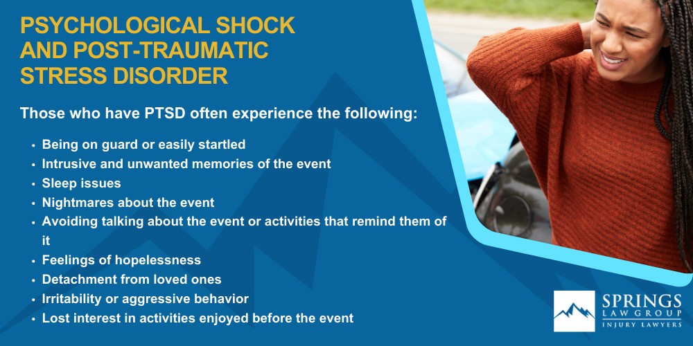 Why Delayed Shock Is Such A Big Problem After Car Accidents; Common Auto Accident Delayed Shock Symptoms To Watch For; Types Of Shock After Car Accidents; Psychological Shock And Post-Traumatic Stress Disorder