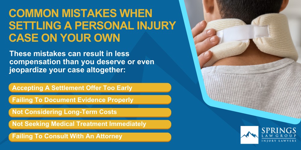 settle my personal injury case on my own; Recovery Amounts; Emotional And Physical Burden; Evaluation Of Your Case; Access To Resources; Common Mistakes When Settling A Personal Injury Case On Your Own
