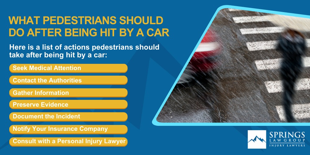 pedestrian hit by a car; Common Pedestrian Accident Injuries; Who Is At Fault When A Car Hits A Pedestrian; What Pedestrians Should Do After Being Hit By A Car