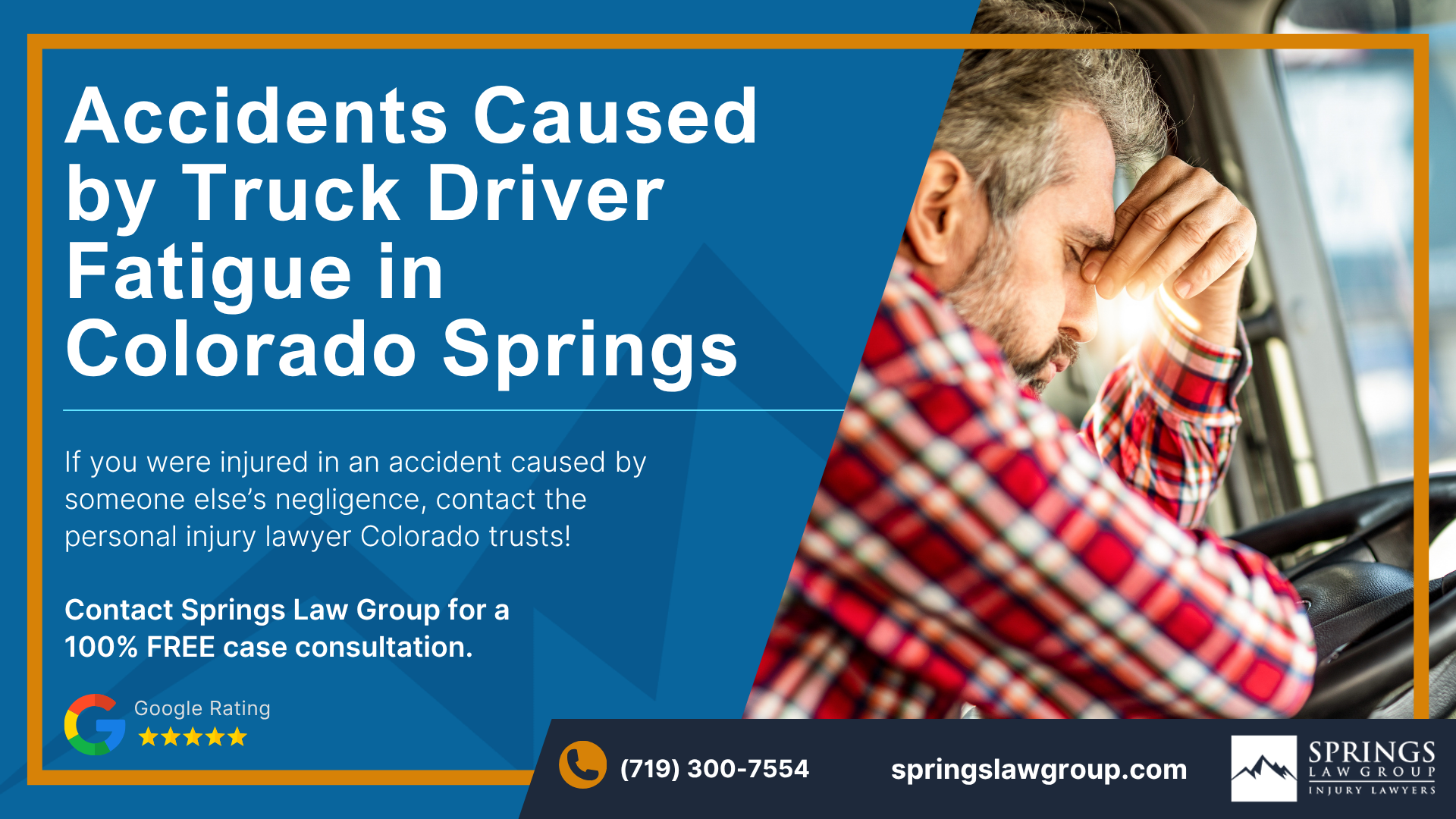 How Driver Fatigue Causes Truck Crashes; Why Truck Drivers Get Fatigued; Rules That Matter in Fatigue-Related Truck Cases; Proving Fatigue After a Truck Accident; Who Can Be Liable in a Truck Accident Involving Driver Fatigue; Potential Compensation in a Truck Accident Case; What To Do After a Suspected Fatigue Truck Crash; Contact a Colorado Springs Truck Accident Attorney; Contact a Colorado Springs Truck Accident Attorney (1); Accidents Caused by Truck Driver Fatigue in Colorado Springs