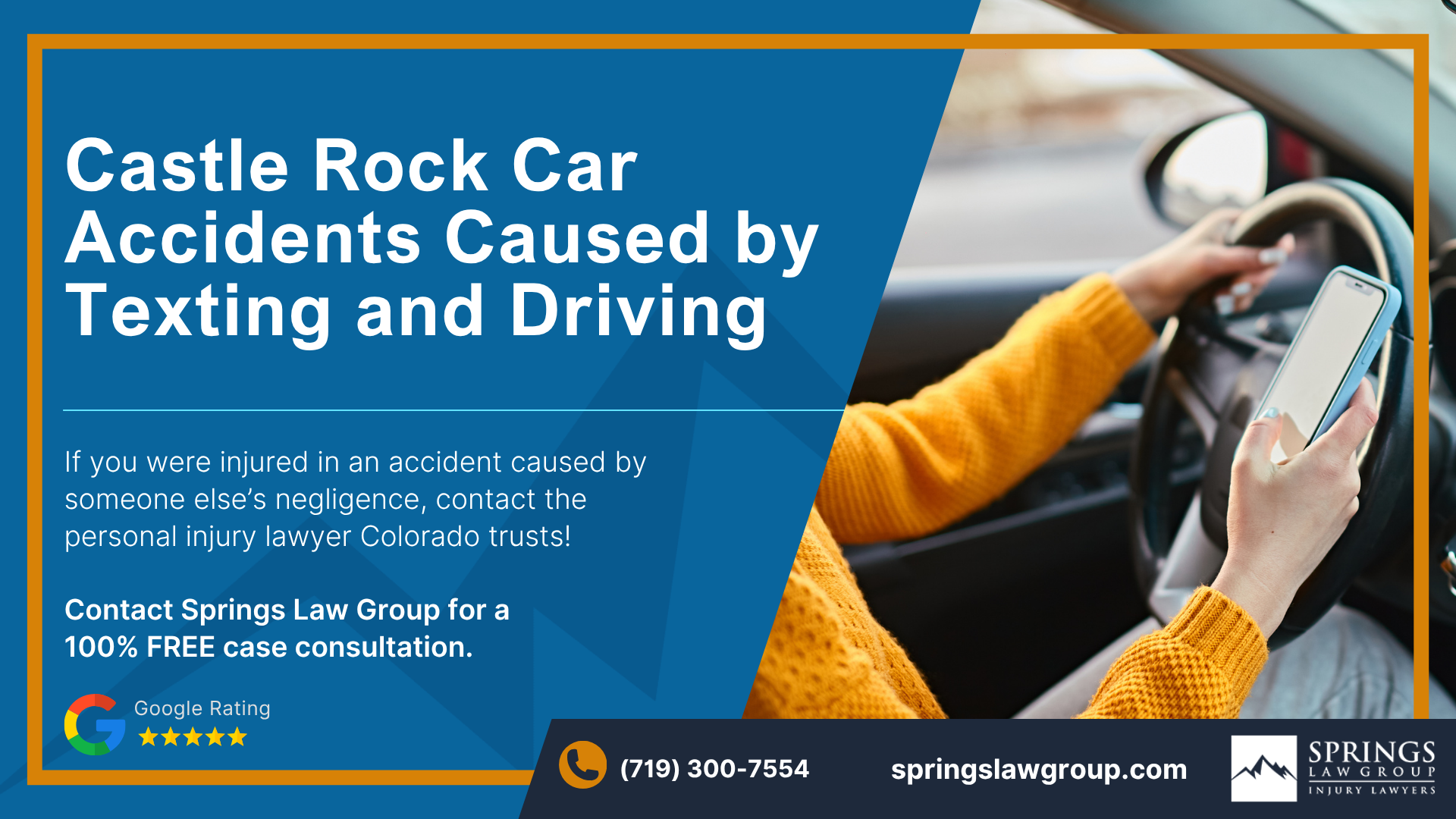 Speak with a Castle Rock Attorney to Learn More About Car Wrecks Caused by Texting and Driving; Castle Rock Car Accidents Caused by Texting and Driving