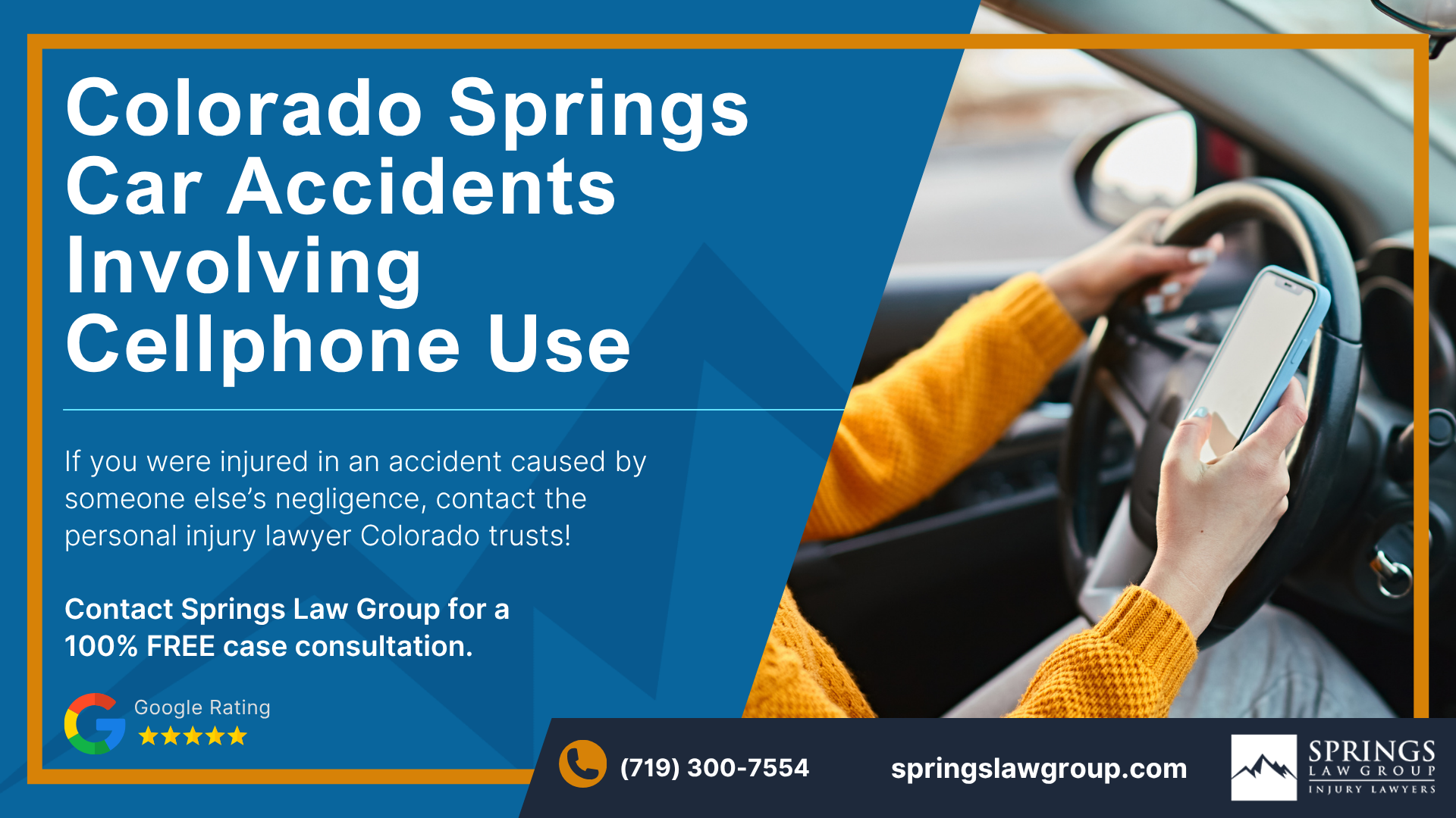 Contact an Attorney to Discuss Car Wrecks Involving Cellphone Use in Colorado Springs; Colorado Springs Car Accidents Involving Cellphone Use
