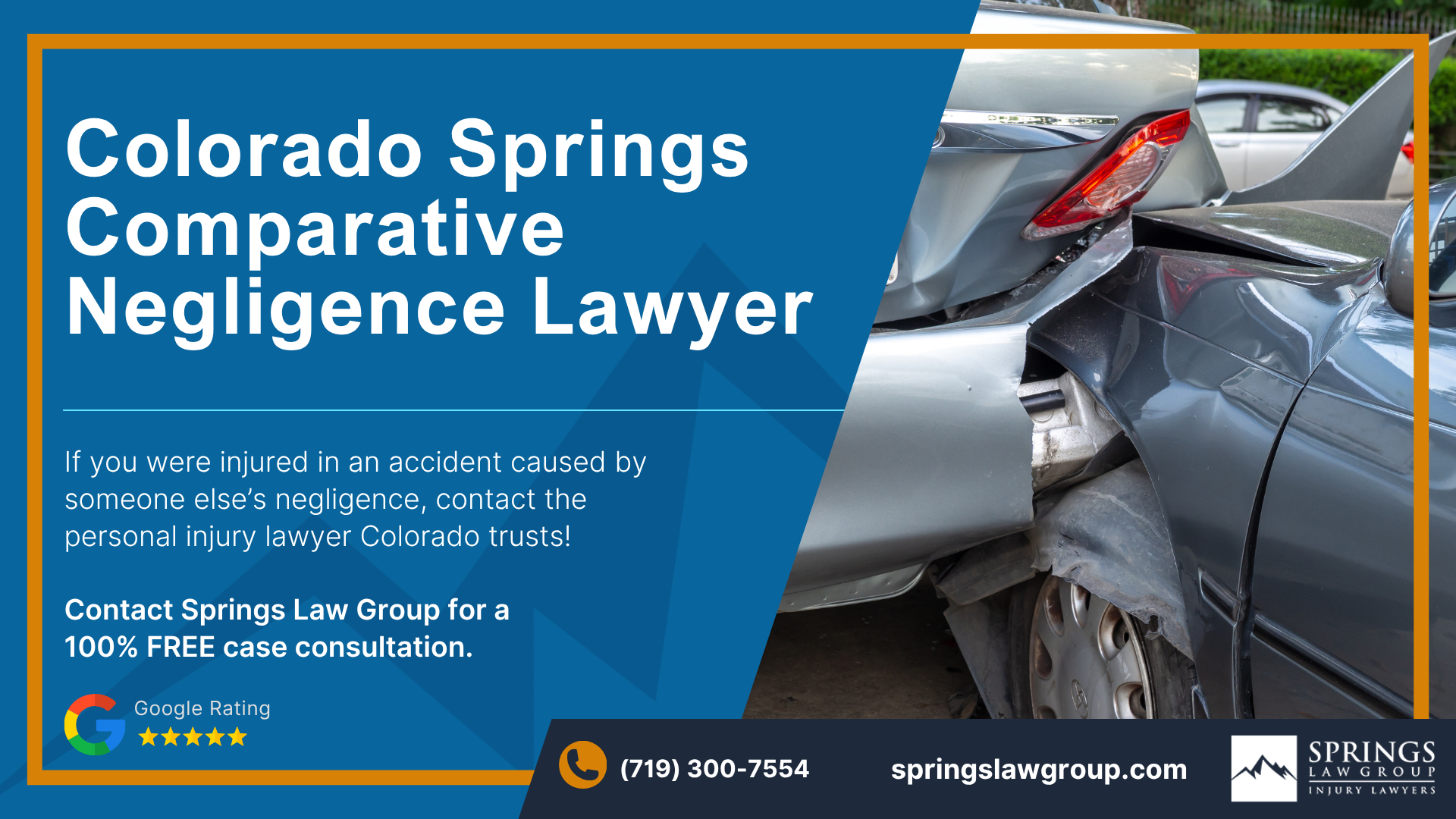 What Comparative Negligence Means in Colorado; How Insurance Companies Use Comparative Fault Against You; What Evidence Changes the Fault Percentage; Situations Where Comparative Negligence Comes Up Most; What You Can Still Recover When You Are Partly at Fault; How Springs Law Group Can Help in Comparative Fault Cases; Springs Law Group_ Contact an Experienced Attorney Today; Colorado Springs Comparative Negligence Lawyer