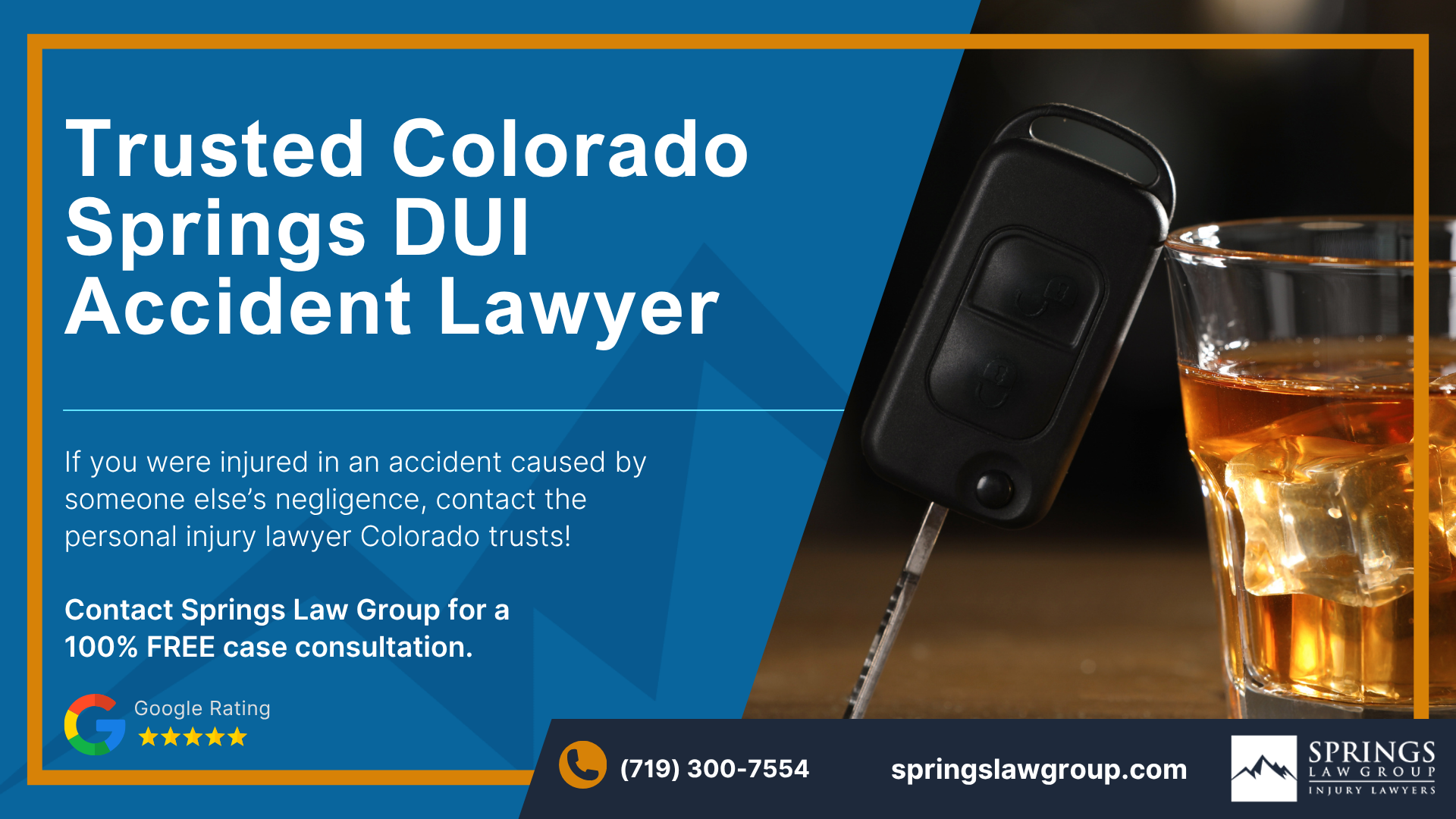 Steps to Take After a DUI Accident in Colorado Springs; Steps to Take After a DUI Accident in Colorado Springs; Criminal DUI Case vs. Civil Injury Claim (2); Common Injuries in Distracted Driving Crashes; Steps to Take After a DUI Accident in Colorado Springs; Steps to Take After a DUI Accident in Colorado Springs; Criminal DUI Case vs. Civil Injury Claim (2); Common Injuries in Distracted Driving Crashes; Evidence in a Distracted Driving Accident Case; Damages in Drunk Driving Personal Injury Claims; Springs Law Group_ Talk to a Colorado Springs DUI Accident Lawyer; Colorado Springs DUI Accident Lawyer