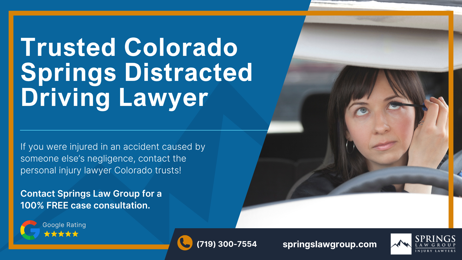 How Distracted Driving Causes Serious Crashes; Colorado Laws on Distracted Driving; Comparative Fault in Distracted Driving Crashes; Common Injuries in Distracted Driving Crashes; How a Distracted Driving Claim Works (Step by Step); Evidence in a Distracted Driving Accident Case; Damages in Distracted Driving Claims; Contact an Attorney for Help Recovering Damages After a Car Wreck in Colorado Springs