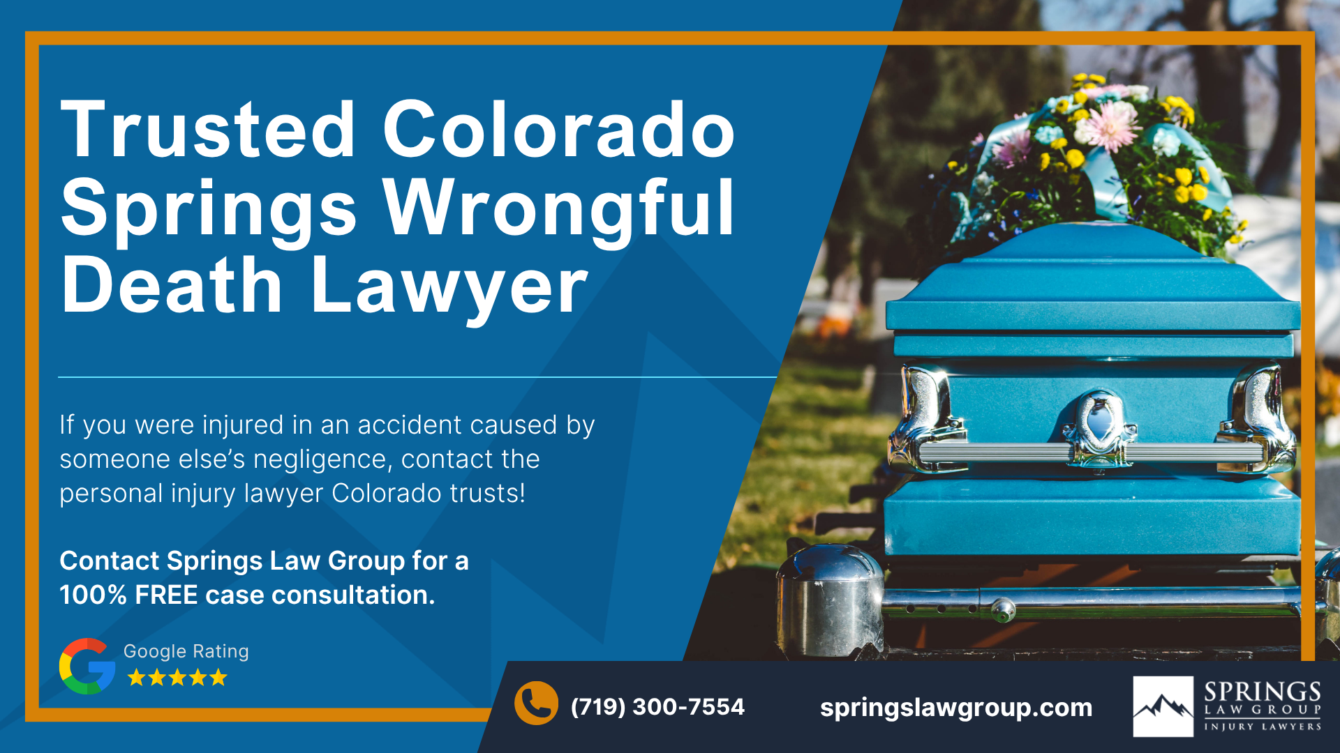 Meet Our Experienced Wrongful Death Lawyers; Meet Our Experienced Wrongful Death Lawyers (2); How Much Does it Cost to Hire a Wrongful Death Lawyer from Springs Law Group; The Legal Process for a Wrongful Death Lawsuit in Colorado; Who is Eligible to File Wrongful Death Claims in Colorado; Common Types of Fatal Accidents Resulting in Wrongful Death Claims; Do You Qualify to File a Wrongful Death Claim in Colorado Springs; Gathering Evidence for a Wrongful Death Lawsuit; Damages in Colorado Springs Wrongful Death Lawsuits; Springs Law Group Hire a Colorado Springs Wrongful Death Lawyer; Colorado Springs Wrongful Death Lawyer