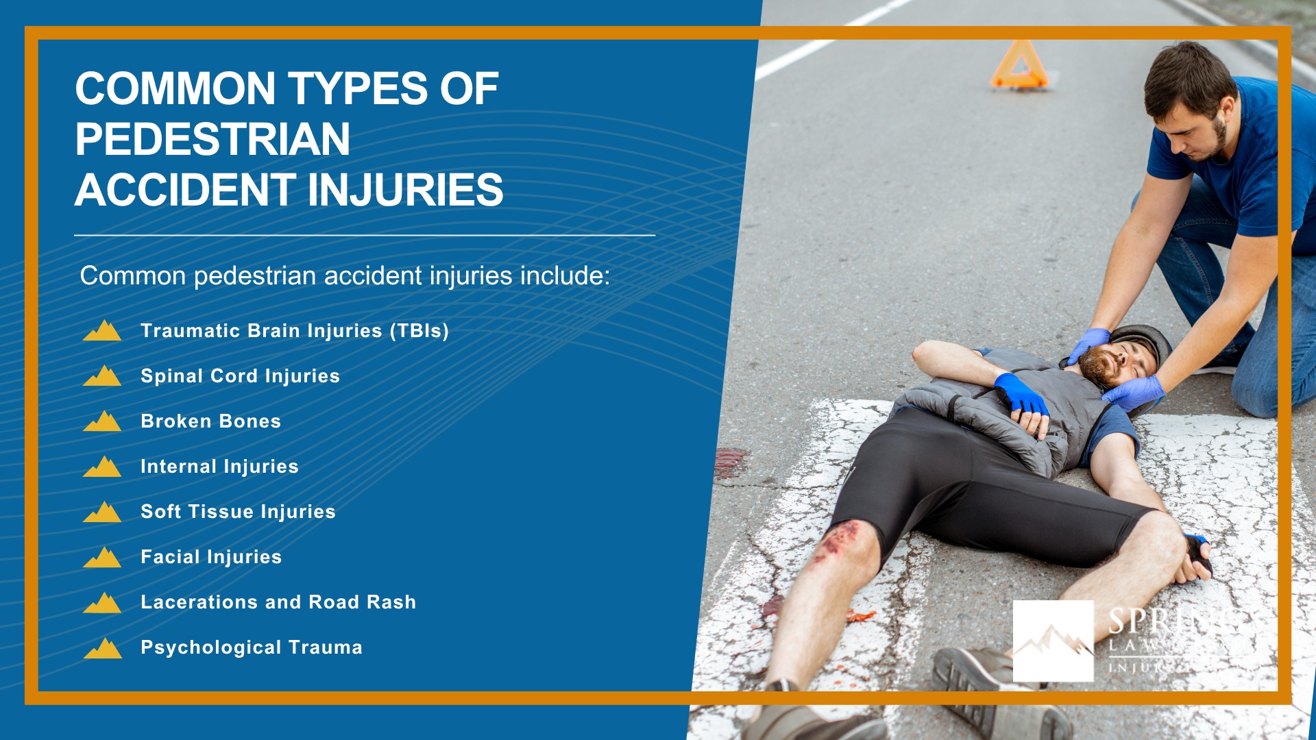 Meet Our Experienced Truck Accident Lawyers; Christoper Nicolaysen_ Colorado Springs Pedestrian Accident Attorney; How Much Does it Cost to Hire a Pedestrian Accident Lawyer from Springs Law Group; What to Do After Being Hit By a Car in Colorado Springs, Colorado; Gathering Evidence for a Pedestrian Accident Case; Damages in Pedestrian Accident Lawsuits; The Legal Process for Pedestrian Accident Claims in Colorado; Common Causes of Pedestrian Accidents; Common Types of Pedestrian Accident Injuries