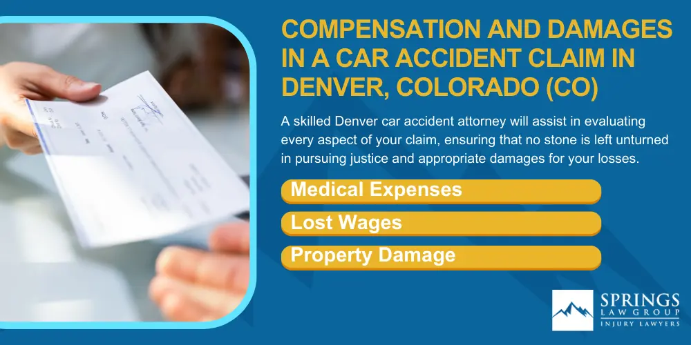 Denver Car Accident Lawyer; Why Hire A Denver Car Accident Lawyer; Types Of Car Accident Claims In Denver, Colorado (CO); Types Of Car Accident Claims In Denver, Colorado (CO); Understanding Negligence in Denver Car Accidents; What To Do After A Car Accident In Denver, Colorado (CO); Compensation And Damages In A Car Accident Claim In Denver, Colorado (CO)