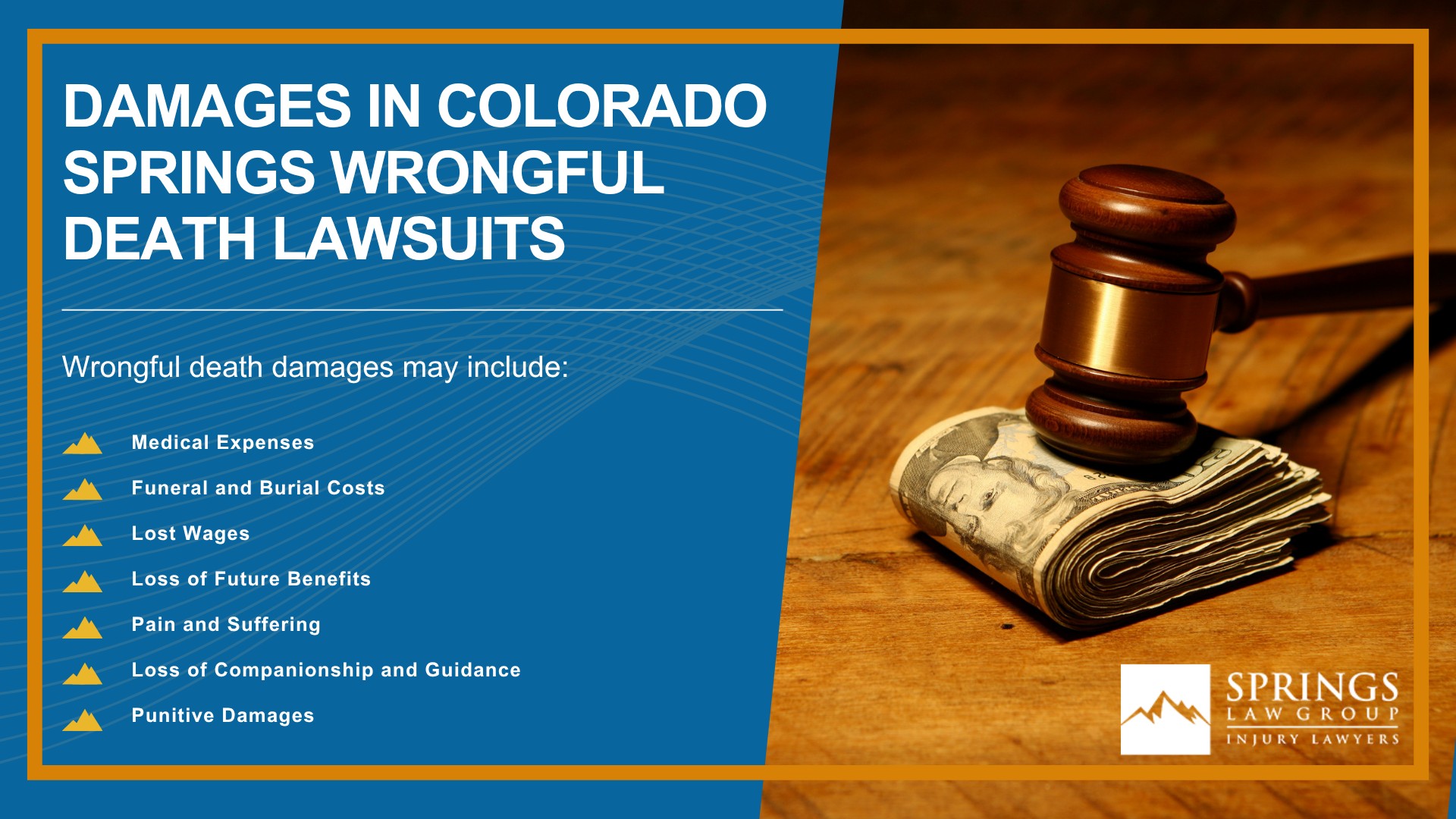 Meet Our Experienced Wrongful Death Lawyers; Meet Our Experienced Wrongful Death Lawyers (2); How Much Does it Cost to Hire a Wrongful Death Lawyer from Springs Law Group; The Legal Process for a Wrongful Death Lawsuit in Colorado; Who is Eligible to File Wrongful Death Claims in Colorado; Common Types of Fatal Accidents Resulting in Wrongful Death Claims; Do You Qualify to File a Wrongful Death Claim in Colorado Springs; Gathering Evidence for a Wrongful Death Lawsuit; Damages in Colorado Springs Wrongful Death Lawsuits