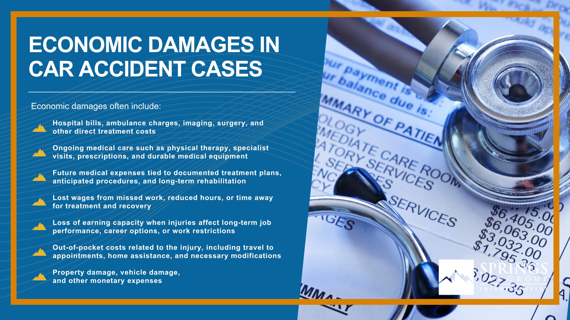 What Damages Can You Recover After a Colorado Springs Car Accident; Non-Economic Damages in Car Accident Cases; Economic Damages in Car Accident Cases