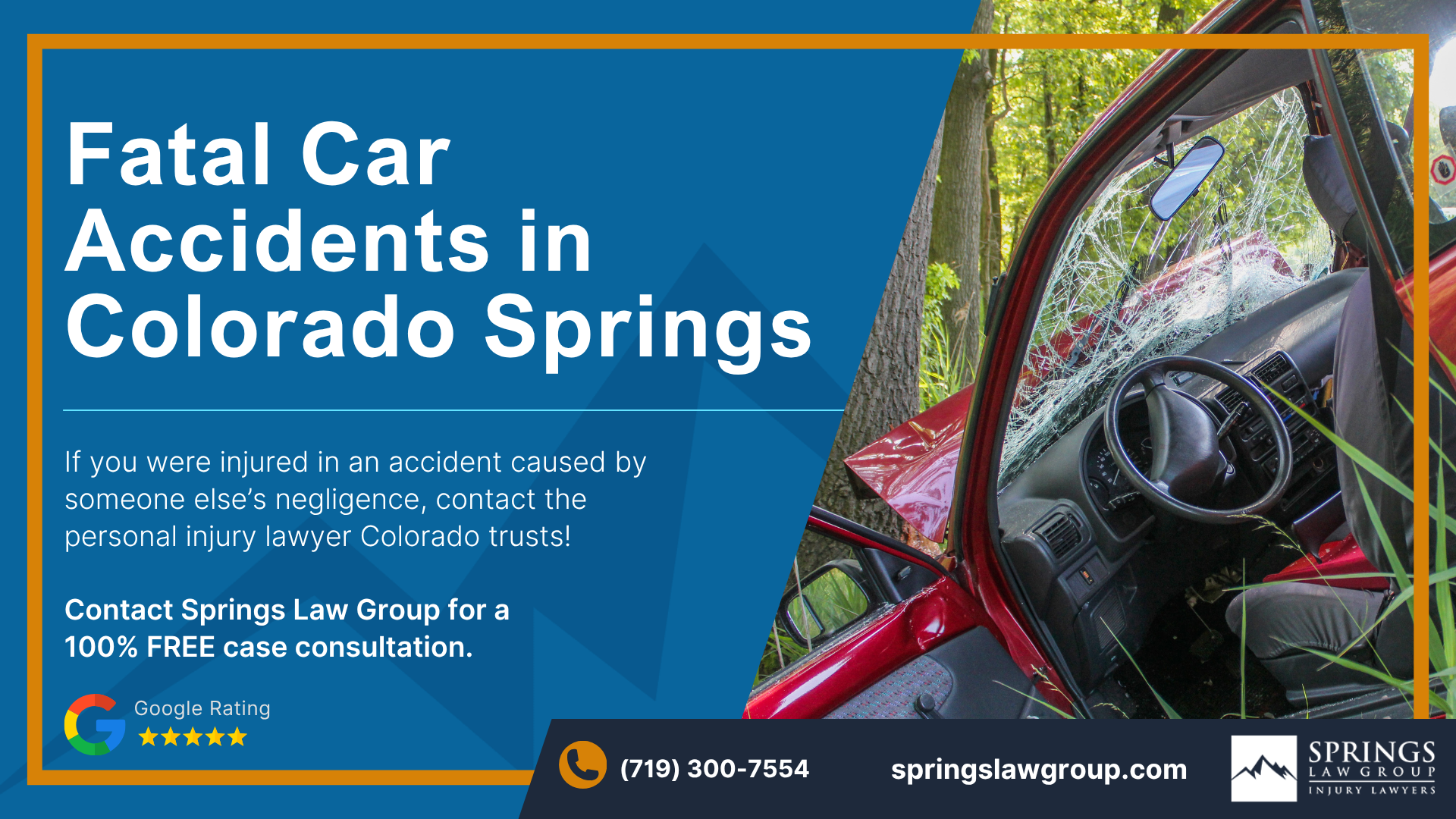 Fatal Car Accidents in Colorado Springs; What To Do After a Fatal Car Accident in Colorado Springs, Colorado; The Legal Process of Fatal Car Accidents in Colorado Springs; When Can You File a Fatal Car Accident Claim in Colorado; How Fatal Car Accidents Occur in Colorado Springs; Types of Injuries That Can Lead to Fatal Outcomes; Who Can Bring a Claim After a Deadly Car Wreck?; Do You Qualify for a Personal Injury Lawsuit; Damages in Fatal Car Accident Cases; Gathering Evidence For Your Claim; Speak with a Colorado Springs Lawyer to Take Legal Action Following a Fatal Car Wreck; Establishing Fault in a Colorado Springs Car Accident (1)