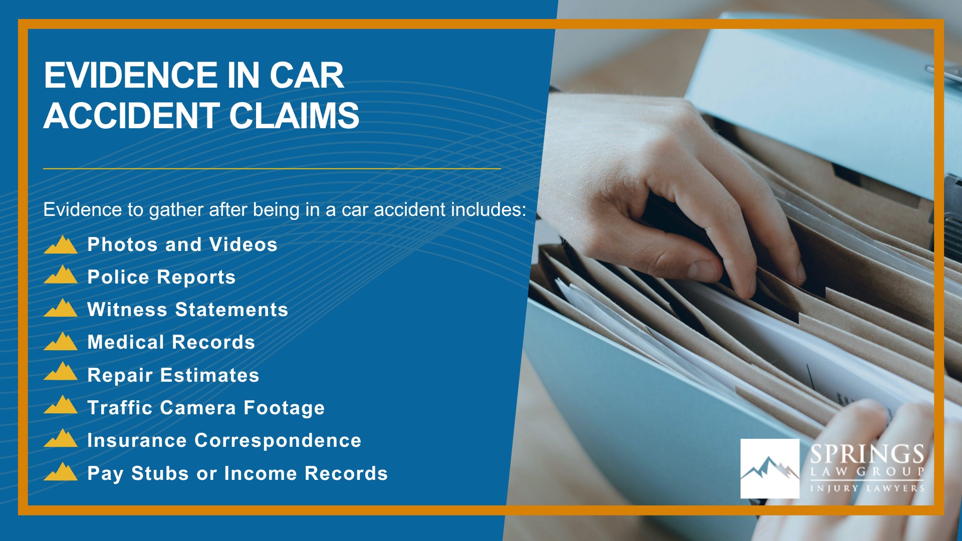 What Types of Car Accident Claims Can Springs Law Group Assist Me With; Meet Our Colorado Springs Car Accident Lawyers; Christopher Nicolaysen_ Colorado Springs Car Accident Lawyer; What to Do After a Car Accident in Colorado Springs, CO; Evidence in Car Accident Claims