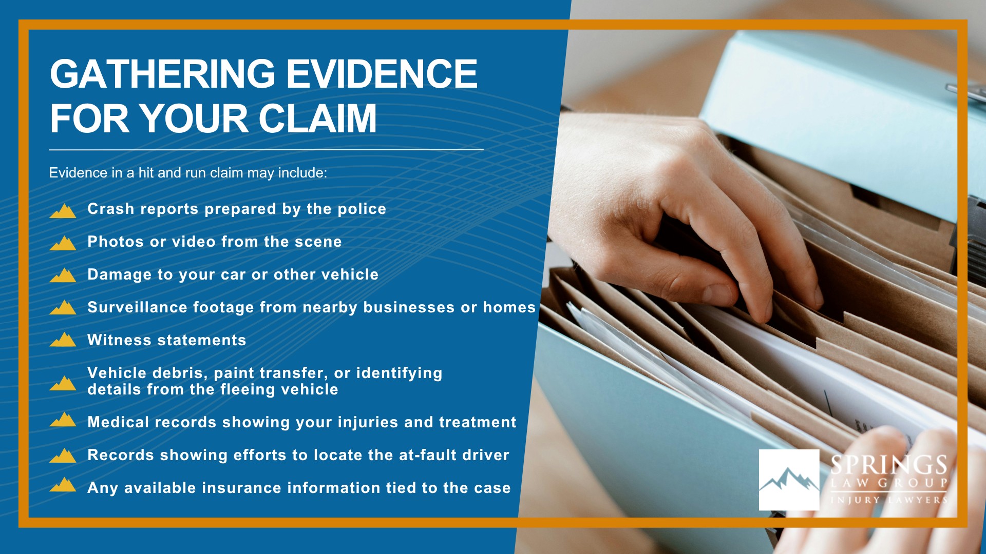 What Are the Advantages of Hiring a Hit and Run Accident Lawyer; What is the Role of a Hit and Run Attorney; Fatal Car Accidents in Colorado Springs; Steps to Take After a Hit and Run Accident; How Long Do I Have To File a Claim After a Hit and Run Accident in Colorado Springs; Who Is Liable in Hit and Run Claims; What To Do After a Hit and Run Accident in Colorado Springs; Causes of Hit and Run Accidents in Colorado Springs; Types of Hit and Run Accident Injuries; Do You Qualify for a Colorado Springs Hit and Run Accident Lawsuit; Gathering Evidence for Your Claim