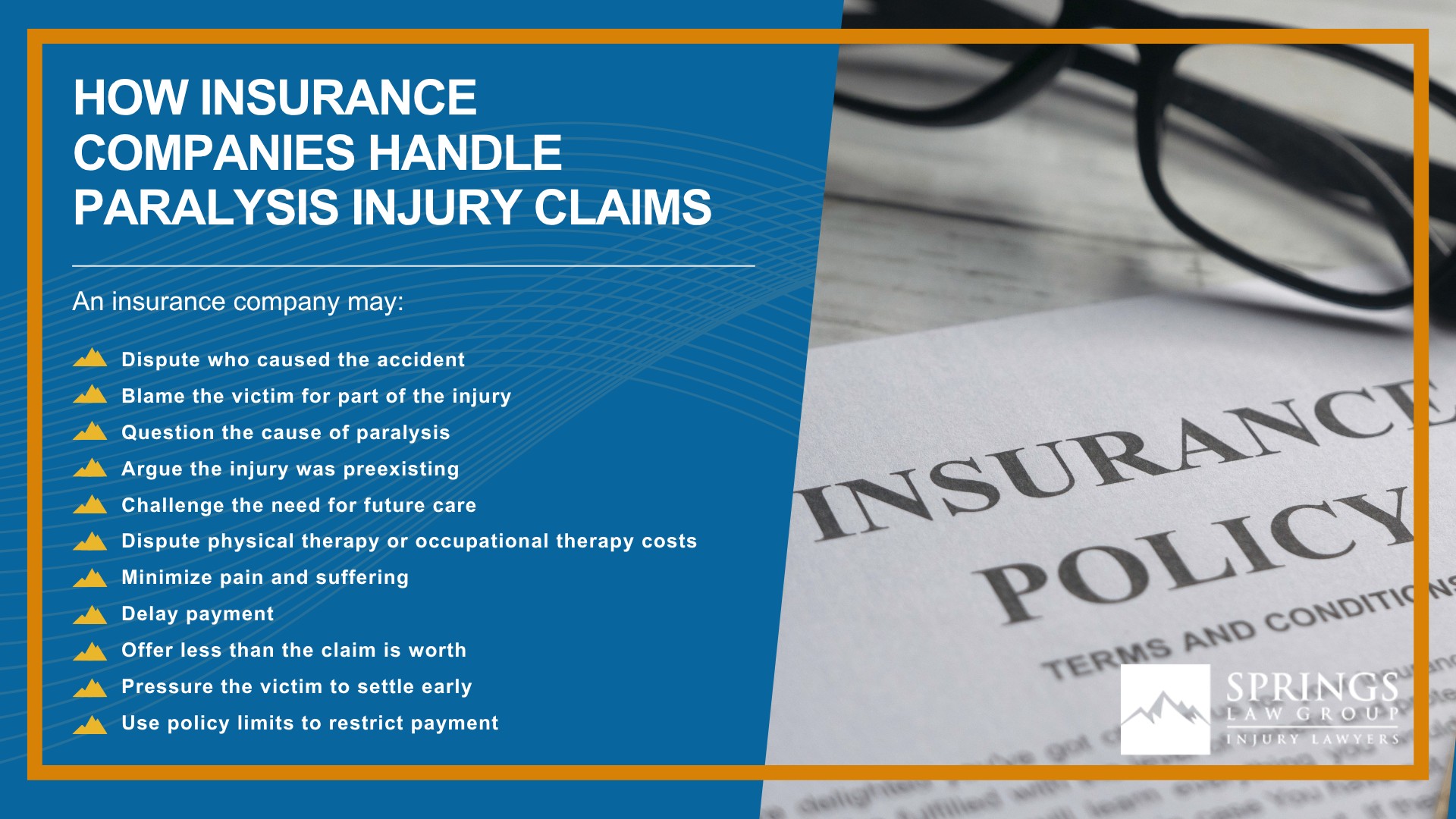 How Paralysis Injury Claims Are Different From Other Personal Injury Cases; Common Causes of Paralysis Injuries in Colorado Springs; Types of Paralysis Injuries; Complete vs. Incomplete Paralysis; Spinal Cord Injuries and Paralysis Claims; Common Symptoms and Complications After a Paralysis Injury; Who Can Be Held Liable for a Paralysis Injury; How Springs Law Group Investigates Rental Car Accident Claims; Evidence That Can Help Prove Fault After a Paralysis Injury; Medical Treatment and Long-Term Care After Paralysis; Life-Care Plans in Paralysis Injury Cases; What Compensation Can You Recover After a Paralysis Injury; Future Medical Costs in Paralysis Injury Cases; Lost Income and Reduced Earning Capacity After Paralysis; How Insurance Companies Handle Paralysis Injury Claims