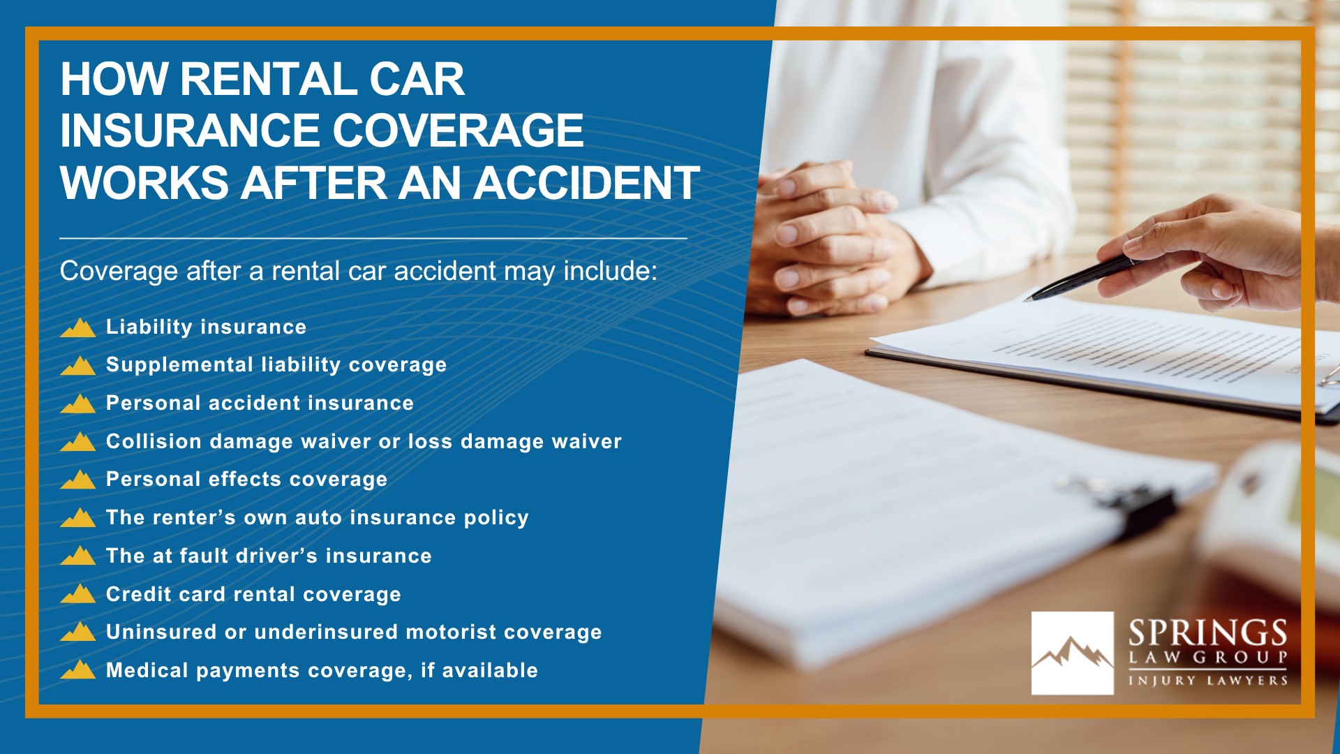 What Makes Interstate Accidents Different From Other Car Accidents; Common Causes of Interstate Accidents in Colorado Springs; Interstate Accidents on I-25, Highway 24, and Other Major Colorado Roadways; What Makes Rental Car Accident Claims Different; Common Causes of Rental Car Accidents in Colorado Springs; Who Can Be Held Liable for a Rental Car Accident; What If the Rental Car Driver Caused the Crash; What If You Were Driving the Rental Car; How Rental Car Insurance Coverage Works After an Accident