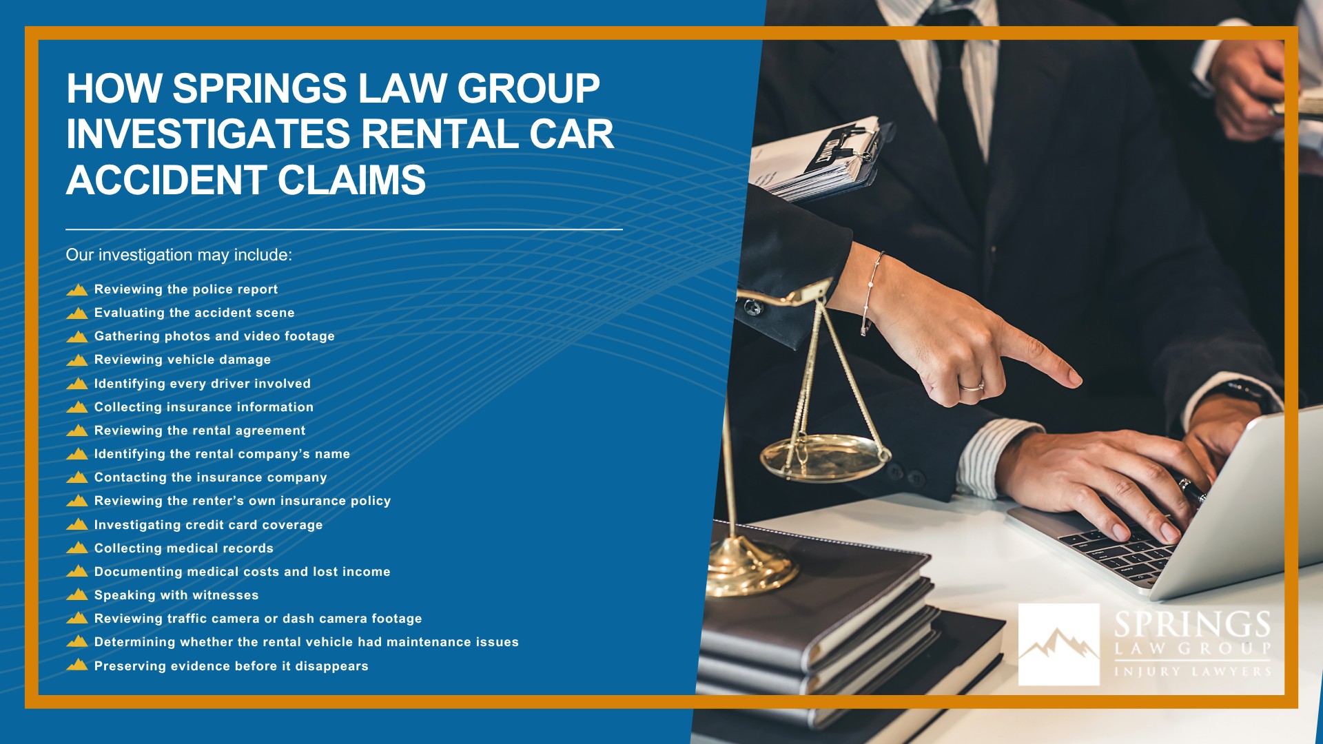 What Makes Interstate Accidents Different From Other Car Accidents; Common Causes of Interstate Accidents in Colorado Springs; Interstate Accidents on I-25, Highway 24, and Other Major Colorado Roadways; What Makes Rental Car Accident Claims Different; Common Causes of Rental Car Accidents in Colorado Springs; Who Can Be Held Liable for a Rental Car Accident; What If the Rental Car Driver Caused the Crash; What If You Were Driving the Rental Car; How Rental Car Insurance Coverage Works After an Accident; Does Your Personal Auto Insurance Cover a Rental Car Accident; Can Credit Card Rental Car Coverage Apply After a Crash; What If the Rental Car Company Denies Responsibility; How Springs Law Group Investigates Rental Car Accident Claims