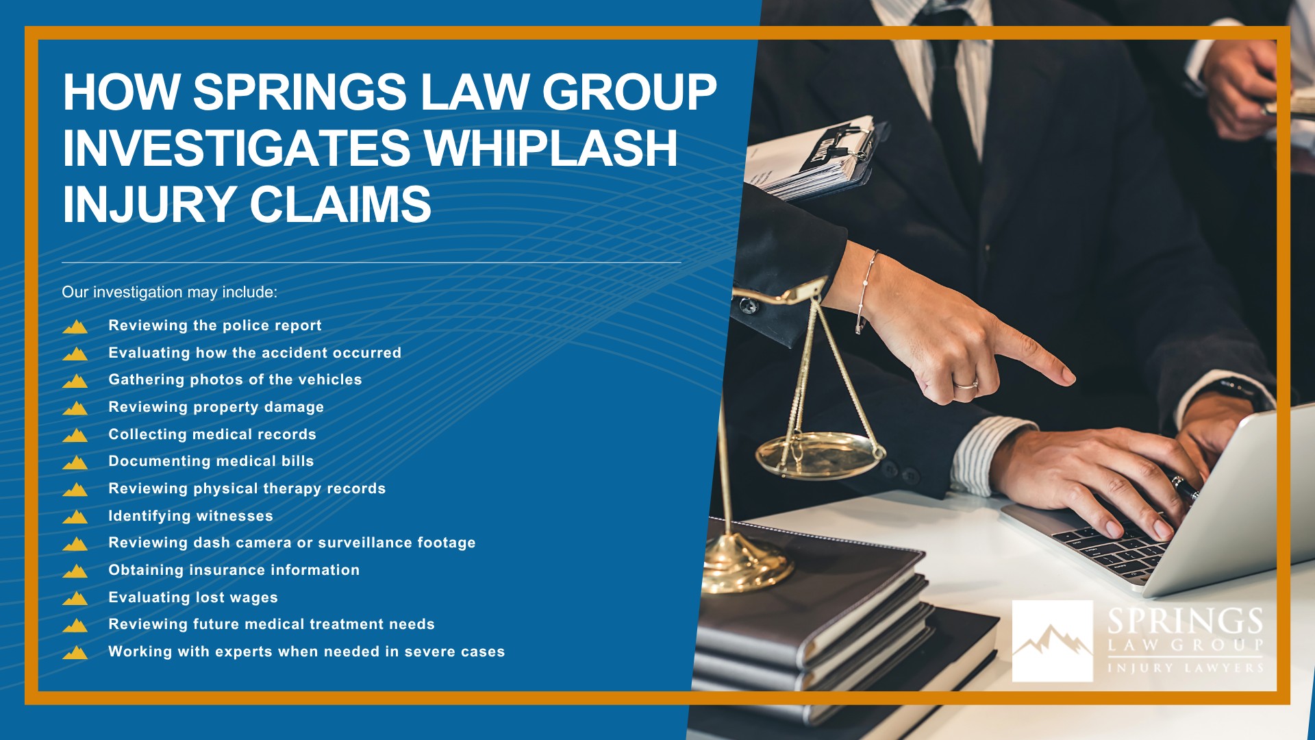 What Is Whiplash; How Whiplash Injury Claims Are Different From Other Personal Injury Cases; Common Causes of Whiplash Injuries in Colorado Springs; Rear-End Accidents and Whiplash Claims; Common Symptoms of Whiplash After an Accident; Why Whiplash Symptoms Can Appear Days After a Crash; Who Can Be Held Liable for a Whiplash Injury; What Is Whiplash; How Whiplash Injury Claims Are Different From Other Personal Injury Cases; Common Causes of Whiplash Injuries in Colorado Springs; Rear-End Accidents and Whiplash Claims; Common Symptoms of Whiplash After an Accident; Why Whiplash Symptoms Can Appear Days After a Crash; Who Can Be Held Liable for a Whiplash Injury; How Springs Law Group Investigates Whiplash Injury Claims