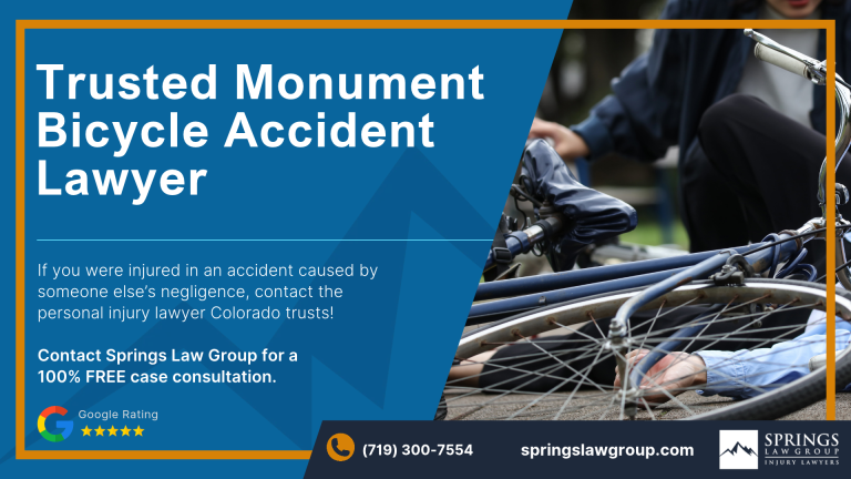 Call a Monument Bicycle Accident Attorney Today; Monument Bicycle Accident Lawyer