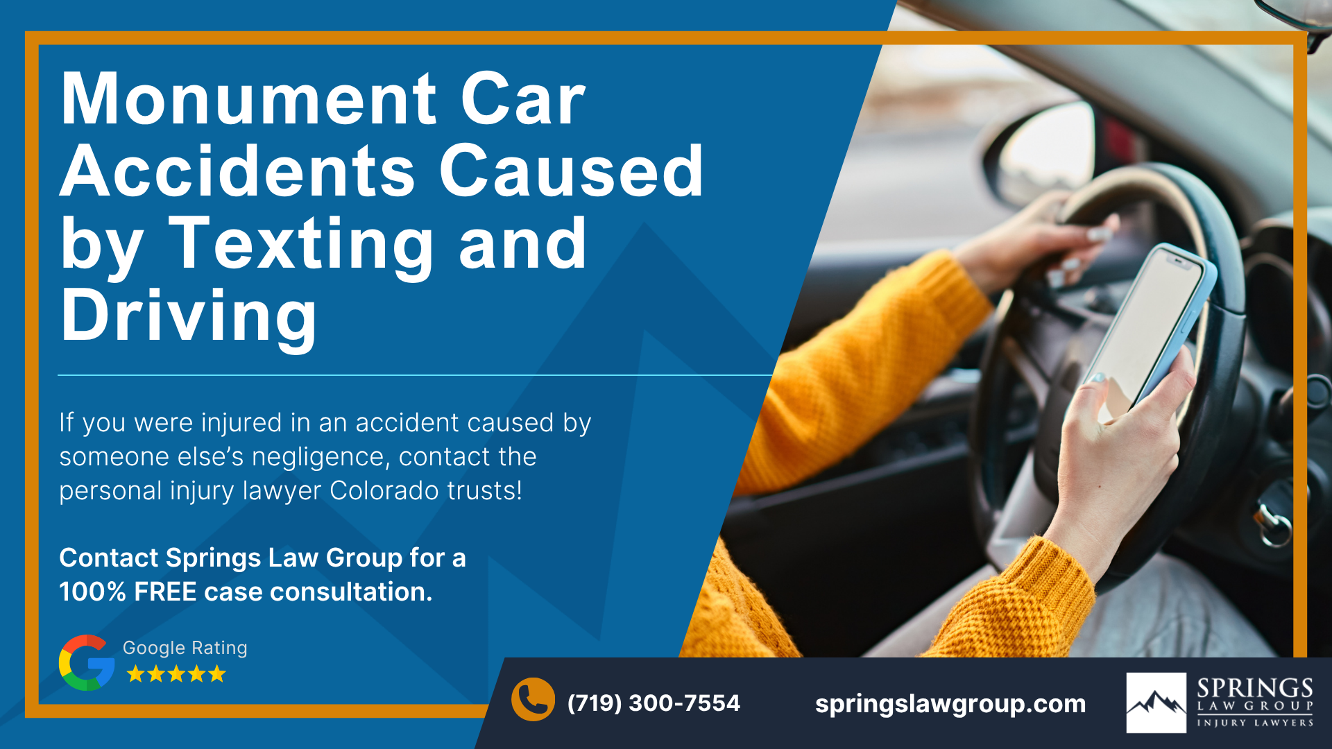 Monument Car Accidents Caused by Texting and Driving