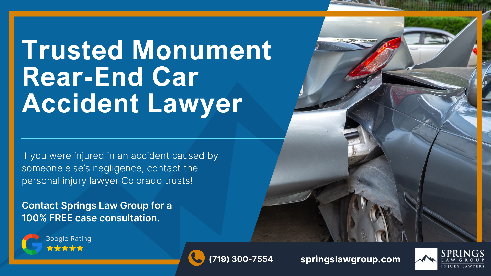 Speak with a Monument Rear-End Car Accident Attorney; Monument Rear-End Car Accident Lawyer