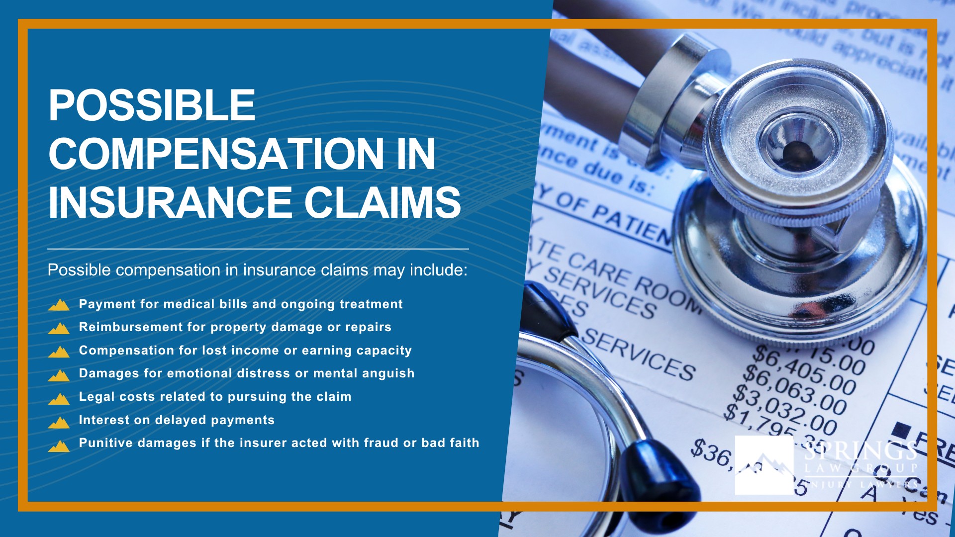 Understanding Insurance Claim Disputes in Colorado Springs; Other Types of Insurance Claim Disputes (Apart from Auto Accidents); When Does an Insurance Dispute Become Bad Faith in Colorado; How a Colorado Springs Insurance Claim Lawyer Can Help; What to Expect When You Hire Springs Law Group; Do You Need Help from a Colorado Springs Insurance Claim Lawyer; Gathering Evidence for an Insurance Claim; Possible Compensation in Insurance Claims