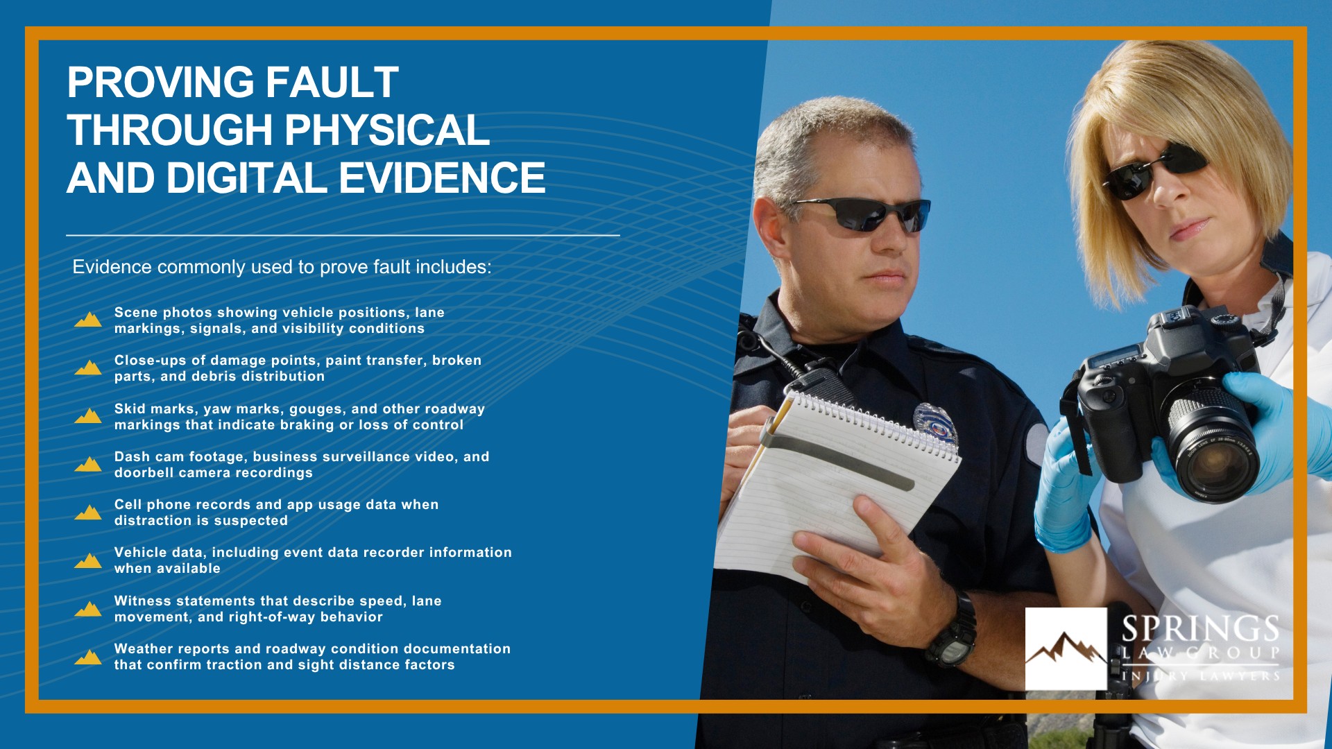 Why Evidence Matters After a Car Accident; What Evidence to Collect at the Crash Scene; Negligence vs. Recklessness; Medical Records and Injury Documentation; Proving Fault Through Physical and Digital Evidence