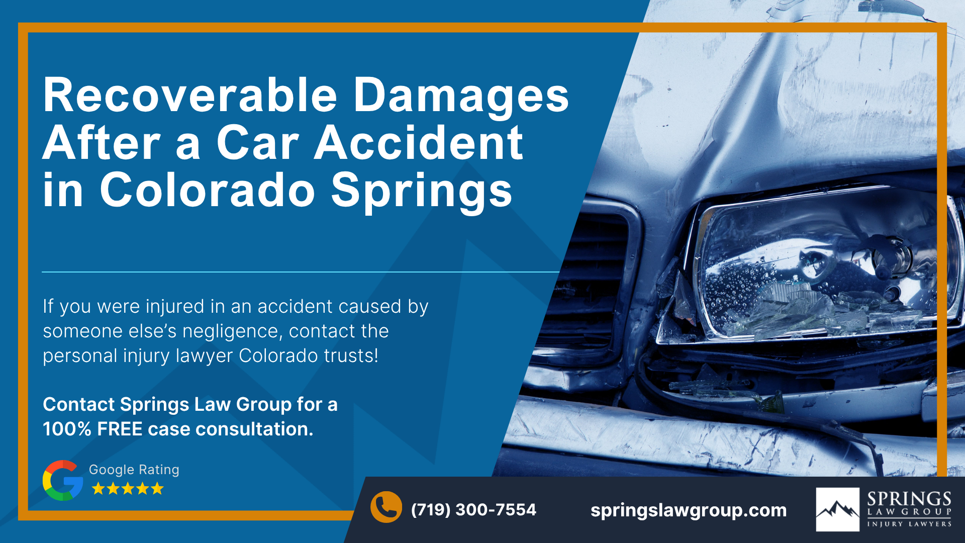 What Damages Can You Recover After a Colorado Springs Car Accident; Non-Economic Damages in Car Accident Cases; Economic Damages in Car Accident Cases; Can You Pursue Punitive Damages in Colorado Car Accident Cases; Where the Money Comes From in a Car Accident Settlement (Insurance and Other Sources); How Long Do You Have to Pursue Damages After a Car Accident in Colorado; What To Do After a Crash to Protect a Damages Claim; Contact an Attorney for Help Recovering Damages After a Car Wreck in Colorado Springs; Contact an Attorney for Help Recovering Damages After a Car Wreck in Colorado Springs; Recoverable Damages After a Car Accident in Colorado Springs