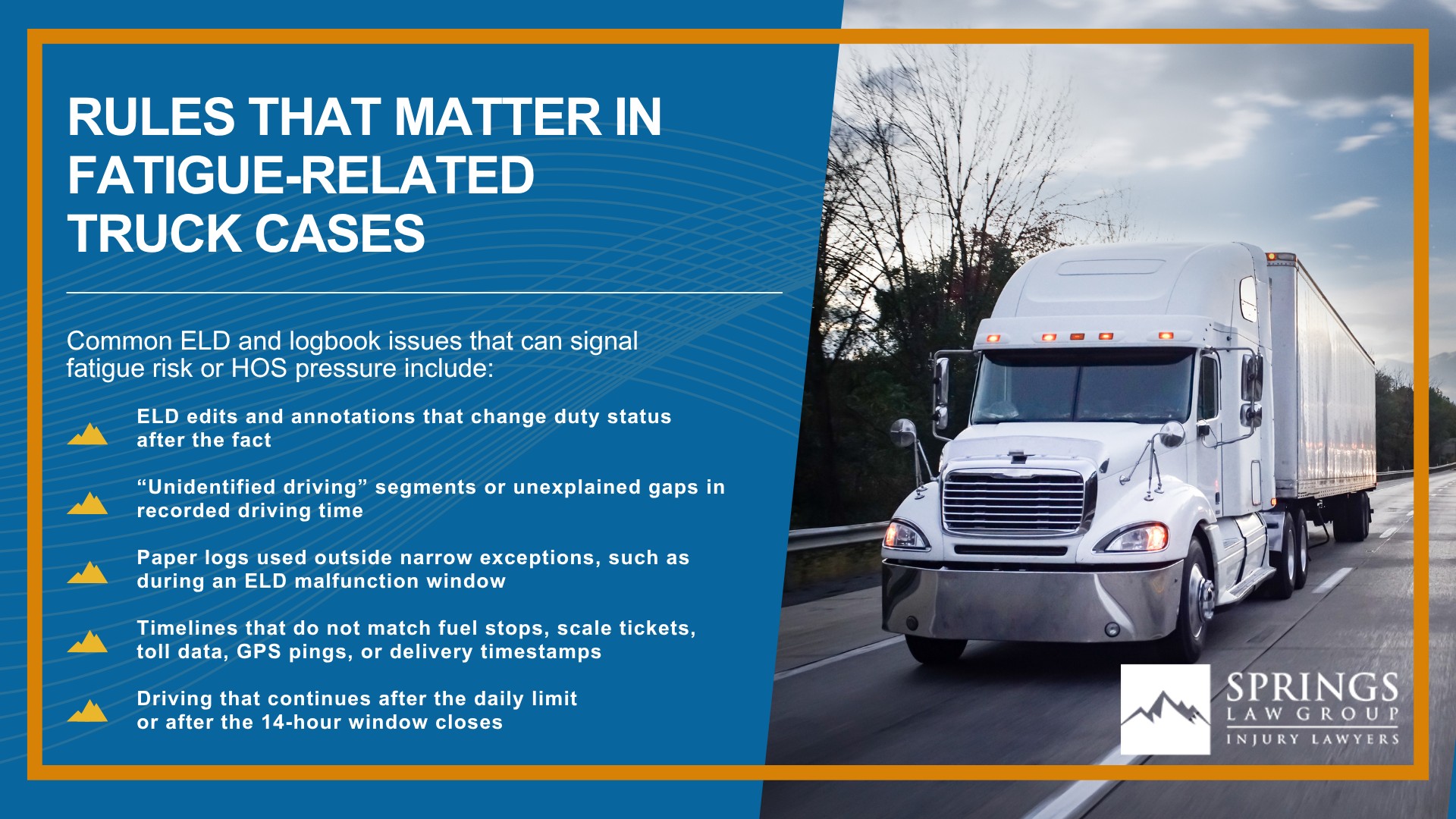 How Driver Fatigue Causes Truck Crashes; Why Truck Drivers Get Fatigued; Rules That Matter in Fatigue-Related Truck Cases