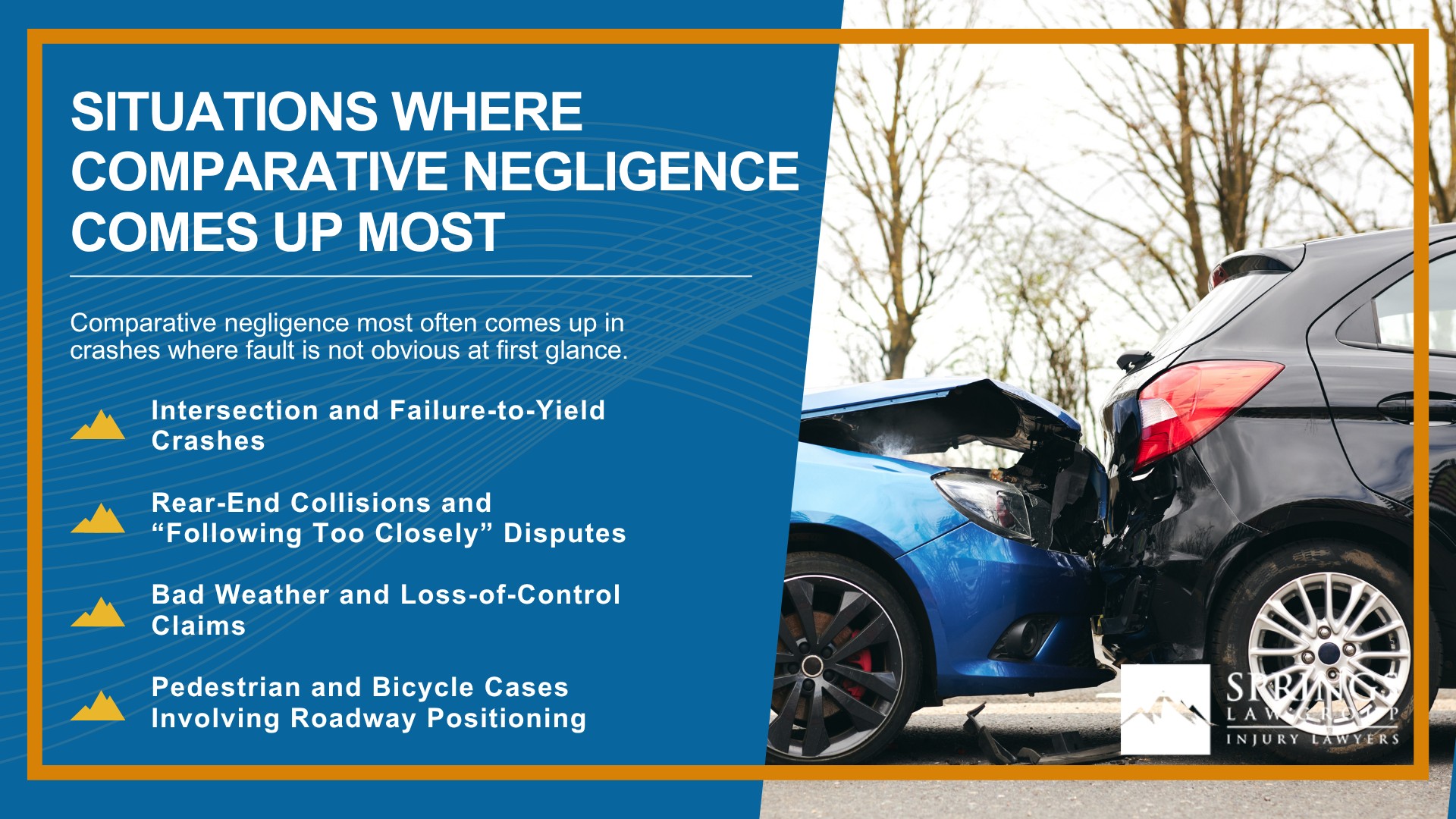 What Comparative Negligence Means in Colorado; How Insurance Companies Use Comparative Fault Against You; What Evidence Changes the Fault Percentage; Situations Where Comparative Negligence Comes Up Most