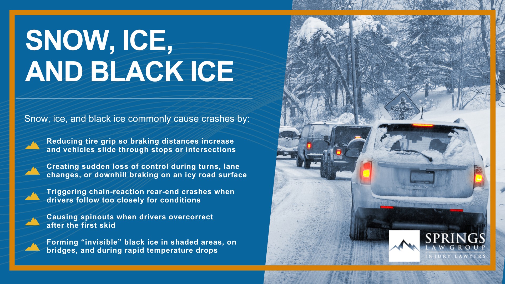 The Weather Conditions That Most Often Cause Colorado Springs Crashes; Snow, Ice, and Black Ice