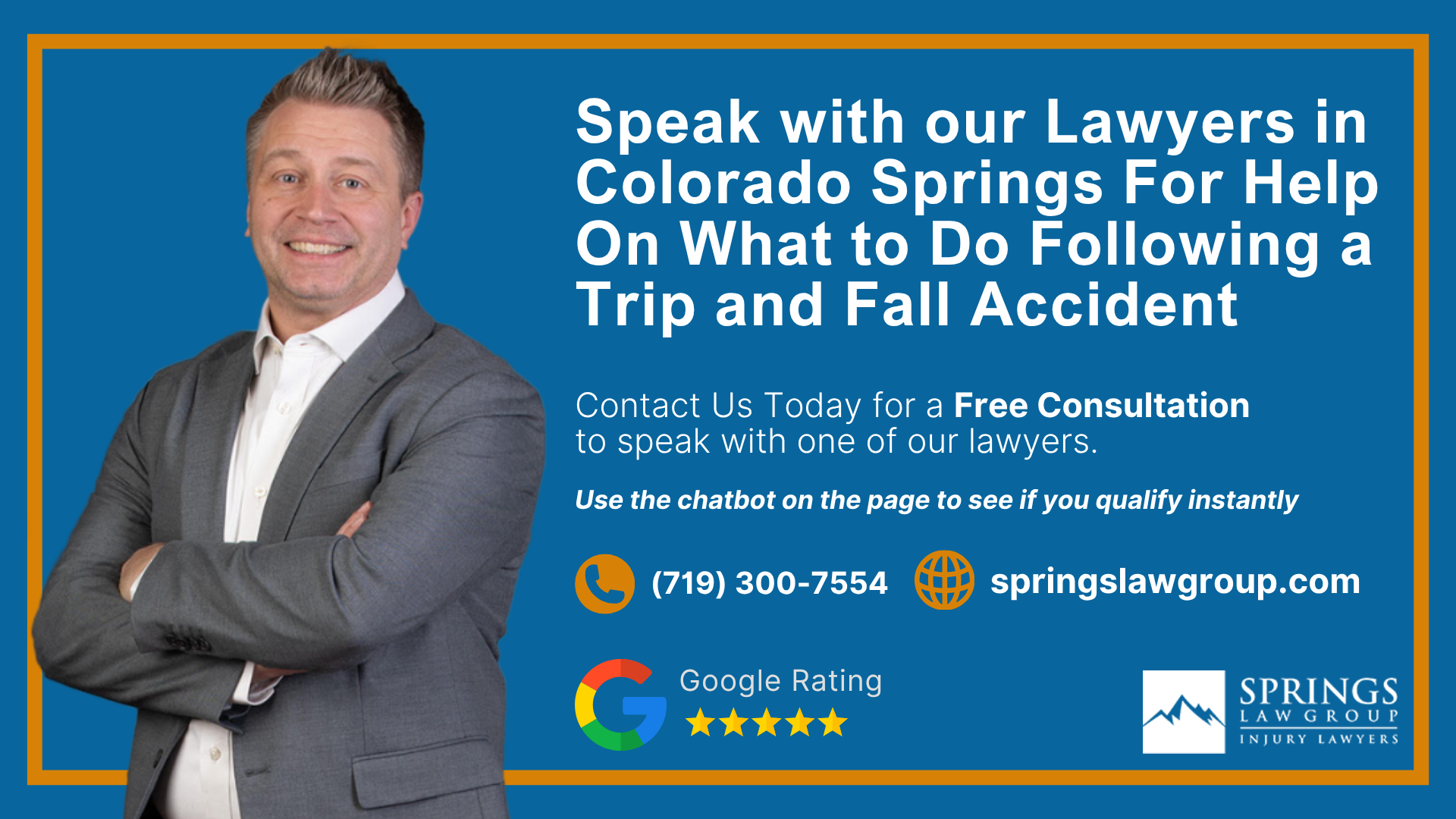 Speak with our Lawyers in Colorado Springs For Help On What to Do Following a Trip and Fall Accident