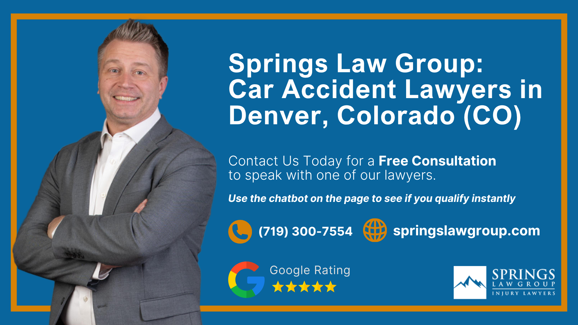 Denver Car Accident Lawyer; Why Hire A Denver Car Accident Lawyer; Types Of Car Accident Claims In Denver, Colorado (CO); Types Of Car Accident Claims In Denver, Colorado (CO); Understanding Negligence in Denver Car Accidents; What To Do After A Car Accident In Denver, Colorado (CO); Compensation And Damages In A Car Accident Claim In Denver, Colorado (CO); How A Denver Car Accident Lawyer Can Help; Springs Law Group Car Accident Lawyers In Denver, Colorado (CO)