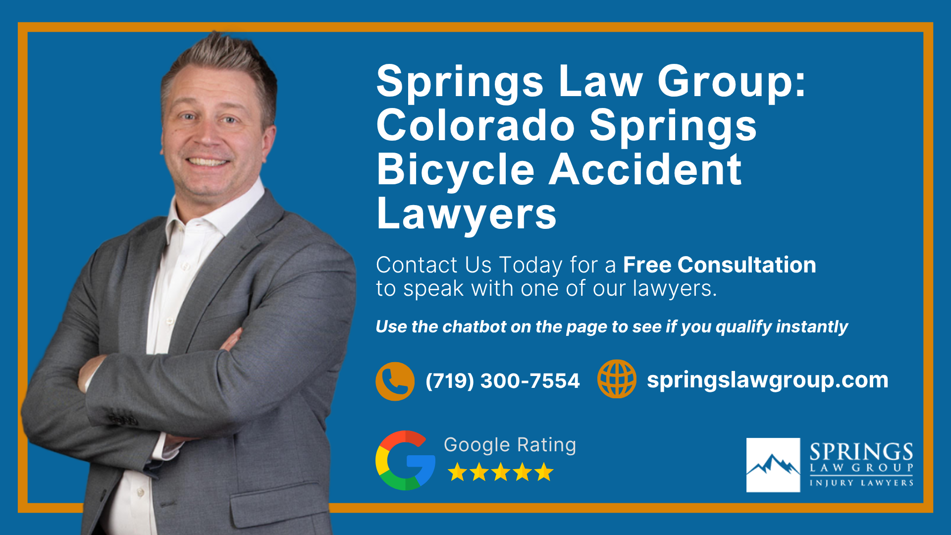 Meet Our Experienced Bicycle Accident Lawyers; Christopher Nicolaysen_ Colorado Springs Bicycle Accident Lawyer; What to Do After a Bike Accident in Colorado Springs, Colorado; Gathering Evidence for a Bicycle Accident Claim; Damages in a Bike Accident Injury Claim; The Legal Process for Bicycle Accident Cases in Colorado; Do You Qualify for a Bike Accident Claim; Springs Law Group_ Colorado Springs Bicycle Accident Lawyers; Springs Law Group Colorado Springs Bicycle Accident Lawyers; Springs Law Group Colorado Springs Bicycle Accident Lawyers (1)