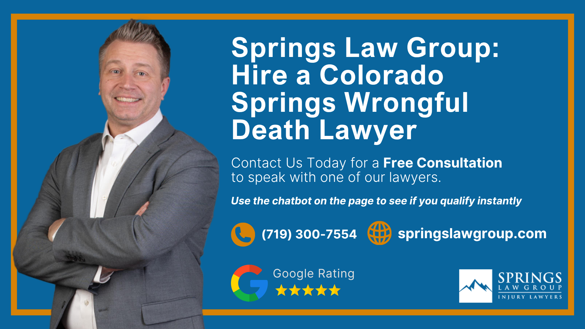 Meet Our Experienced Wrongful Death Lawyers; Meet Our Experienced Wrongful Death Lawyers (2); How Much Does it Cost to Hire a Wrongful Death Lawyer from Springs Law Group; The Legal Process for a Wrongful Death Lawsuit in Colorado; Who is Eligible to File Wrongful Death Claims in Colorado; Common Types of Fatal Accidents Resulting in Wrongful Death Claims; Do You Qualify to File a Wrongful Death Claim in Colorado Springs; Gathering Evidence for a Wrongful Death Lawsuit; Damages in Colorado Springs Wrongful Death Lawsuits; Springs Law Group Hire a Colorado Springs Wrongful Death Lawyer