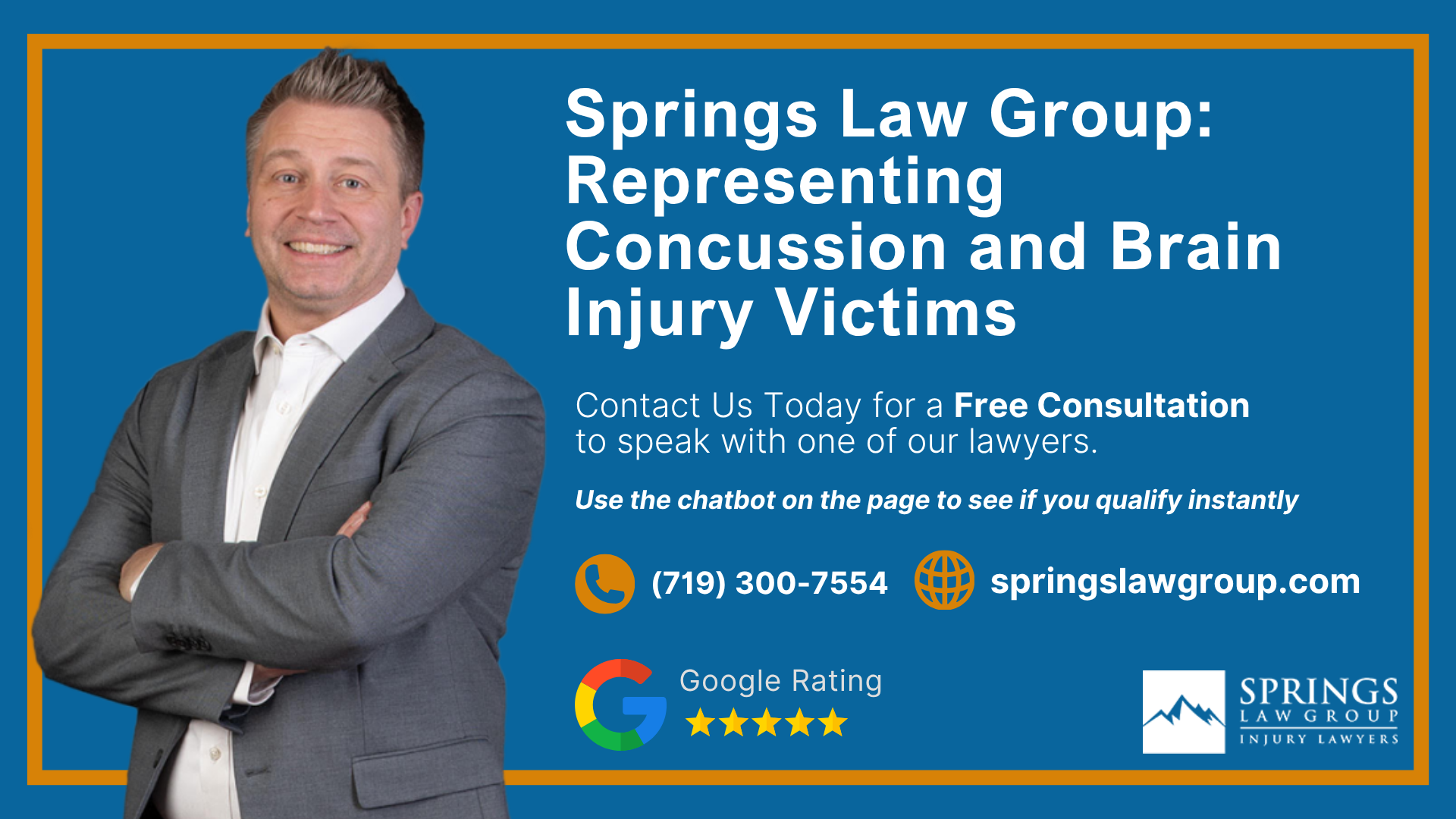 What Is a Concussion; How Concussion Injury Claims Are Different From Other Personal Injury Cases; Common Causes of Concussions in Colorado Springs; Common Symptoms of a Concussion After an Accident; Why Concussion Symptoms Can Appear Days After an Injury; Mild Traumatic Brain Injuries and Concussion Claims; Post-Concussion Syndrome After an Accident; Who Can Be Held Liable for a Concussion Injury; How Springs Law Group Investigates Concussion Injury Claims; Evidence That Can Help Prove a Concussion Injury Claim; Medical Treatment and Recovery After a Concussion; What Compensation Can You Recover After a Concussion; What to Do After a Concussion in Colorado Springs; What Is a Concussion; How Concussion Injury Claims Are Different From Other Personal Injury Cases; Common Causes of Concussions in Colorado Springs; Common Symptoms of a Concussion After an Accident; Why Concussion Symptoms Can Appear Days After an Injury; Mild Traumatic Brain Injuries and Concussion Claims; Post-Concussion Syndrome After an Accident; Who Can Be Held Liable for a Concussion Injury; How Springs Law Group Investigates Concussion Injury Claims; Evidence That Can Help Prove a Concussion Injury Claim; Medical Treatment and Recovery After a Concussion; What Compensation Can You Recover After a Concussion; What to Do After a Concussion in Colorado Springs; How Long Do You Have to File a Concussion Claim in Colorado; Why Choose Springs Law Group for Your Concussion Injury Case; Springs Law Group_ Representing Concussion and Brain Injury Victims