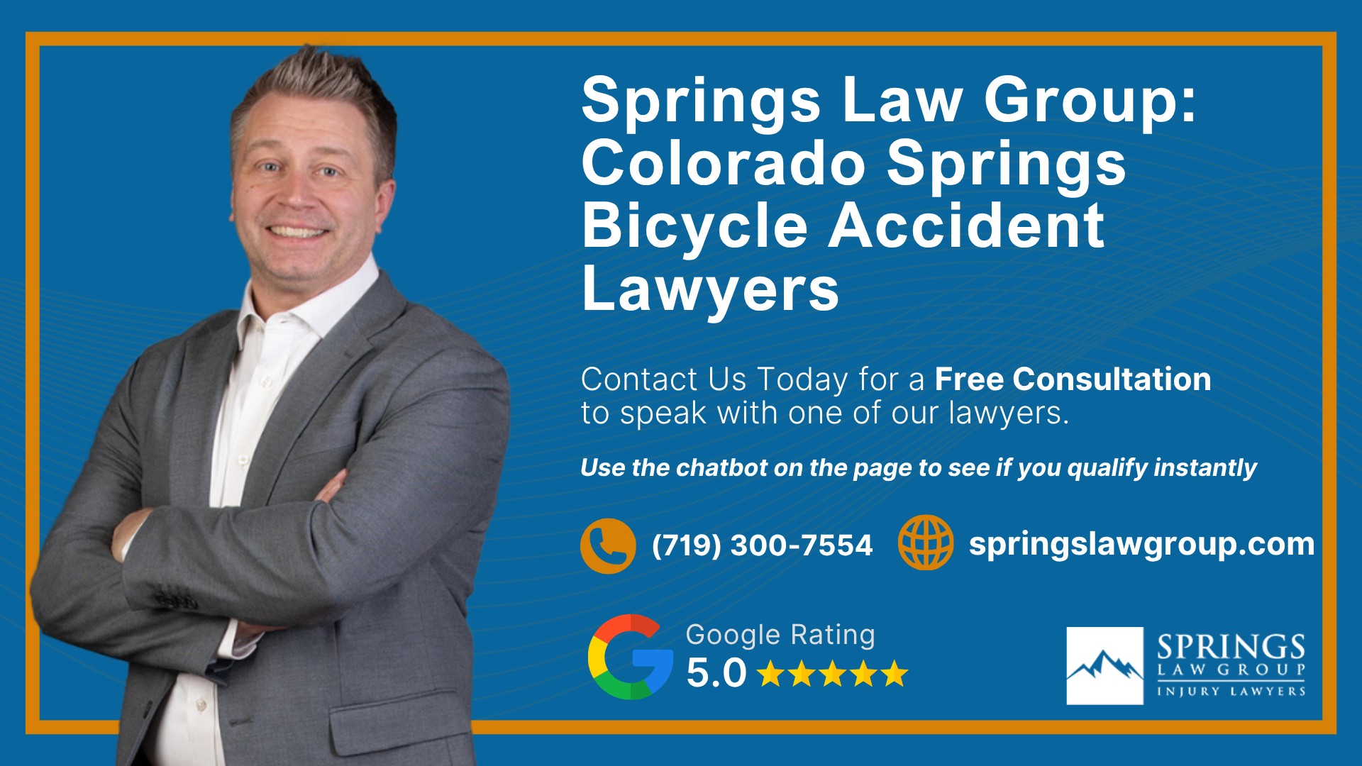 Meet Our Experienced Bicycle Accident Lawyers; Christopher Nicolaysen_ Colorado Springs Bicycle Accident Lawyer; What to Do After a Bike Accident in Colorado Springs, Colorado; Gathering Evidence for a Bicycle Accident Claim; Damages in a Bike Accident Injury Claim; The Legal Process for Bicycle Accident Cases in Colorado; Do You Qualify for a Bike Accident Claim; Springs Law Group_ Colorado Springs Bicycle Accident Lawyers