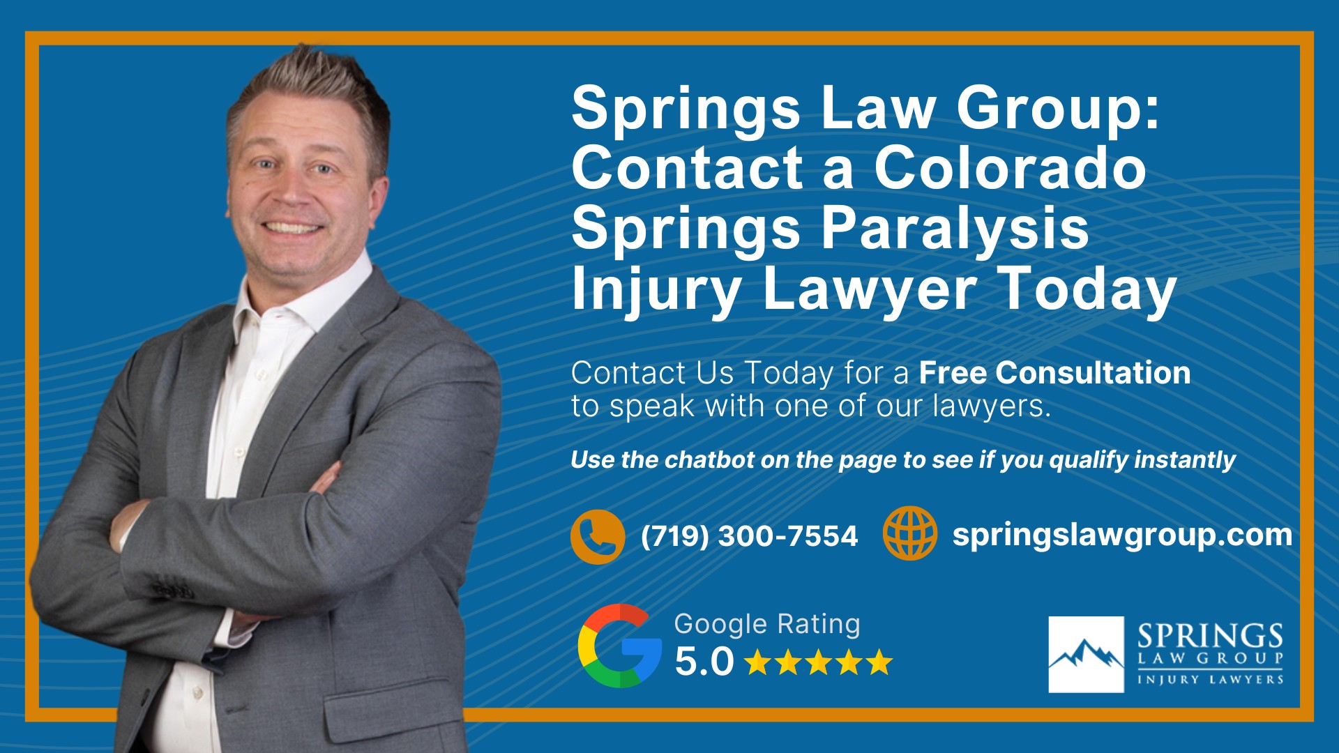 How Paralysis Injury Claims Are Different From Other Personal Injury Cases; Common Causes of Paralysis Injuries in Colorado Springs; Types of Paralysis Injuries; Complete vs. Incomplete Paralysis; Spinal Cord Injuries and Paralysis Claims; Common Symptoms and Complications After a Paralysis Injury; Who Can Be Held Liable for a Paralysis Injury; How Springs Law Group Investigates Rental Car Accident Claims; Evidence That Can Help Prove Fault After a Paralysis Injury; Medical Treatment and Long-Term Care After Paralysis; Life-Care Plans in Paralysis Injury Cases; What Compensation Can You Recover After a Paralysis Injury; Future Medical Costs in Paralysis Injury Cases; Lost Income and Reduced Earning Capacity After Paralysis; How Insurance Companies Handle Paralysis Injury Claims; What to Do After a Paralysis Injury in Colorado Springs; How Colorado Law Affects Paralysis Injury Claims; How Long Do You Have to File a Paralysis Injury Claim in Colorado; Springs Law Group_ Contact a Colorado Springs Paralysis Injury Lawyer Today