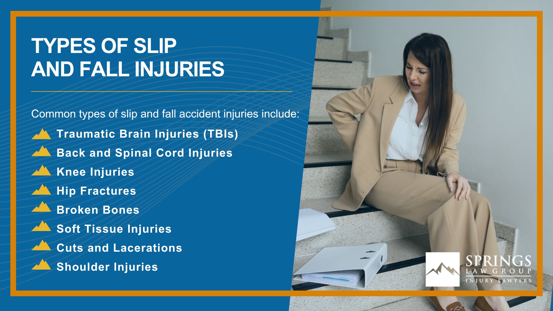 Meet Our Experienced Slip and Fall Attorneys; Christopher Nicolaysen_ Colorado Springs Slip and Fall Lawyer; What To Do After a Slip and Fall Accident in Colorado Springs, Colorado; Gather Evidence for a Slip and Fall Claim; Damages in a Slip and Fall Case; When Can You File a Slip and Fall Claim in Colorado; Who Can You Sue in a Slip and Fall Lawsuit; Steps of the Legal Process for Slip and Fall Cases Explained; Common Causes of Slip and Fall Accidents; Types of Slip and Fall Injuries