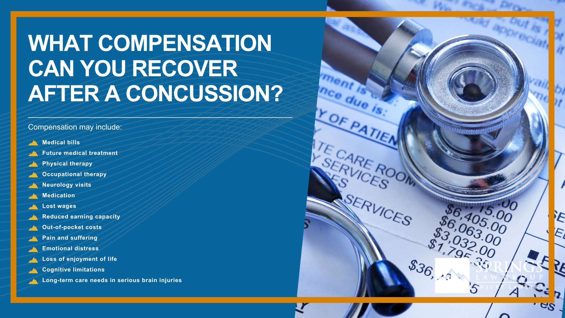 What Is a Concussion; How Concussion Injury Claims Are Different From Other Personal Injury Cases; Common Causes of Concussions in Colorado Springs; Common Symptoms of a Concussion After an Accident; Why Concussion Symptoms Can Appear Days After an Injury; Mild Traumatic Brain Injuries and Concussion Claims; Post-Concussion Syndrome After an Accident; Who Can Be Held Liable for a Concussion Injury; How Springs Law Group Investigates Concussion Injury Claims; Evidence That Can Help Prove a Concussion Injury Claim; Medical Treatment and Recovery After a Concussion; What Compensation Can You Recover After a Concussion