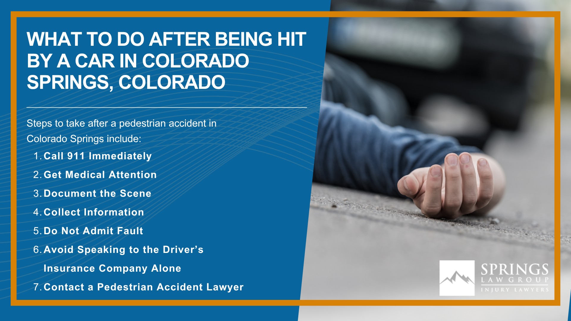 Meet Our Experienced Truck Accident Lawyers; Christoper Nicolaysen_ Colorado Springs Pedestrian Accident Attorney; How Much Does it Cost to Hire a Pedestrian Accident Lawyer from Springs Law Group; What to Do After Being Hit By a Car in Colorado Springs, Colorado