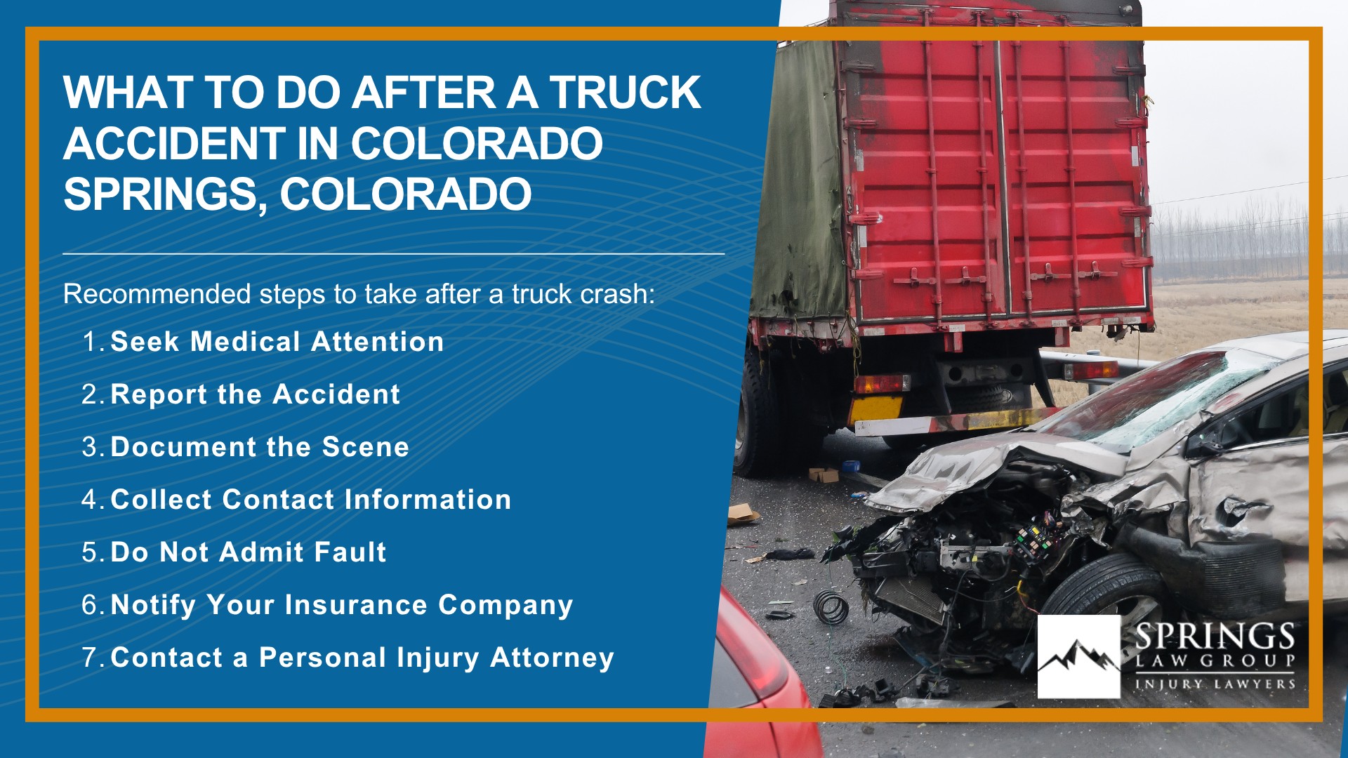 Meet Our Experienced Truck Accident Lawyers; Christopher Nicolaysen_ Colorado Springs Truck Accident Lawyer; How Much Does it Cost to Hire a Truck Accident Lawyer from Springs Law Group; What to Do After a Truck Accident in Colorado Springs, Colorado
