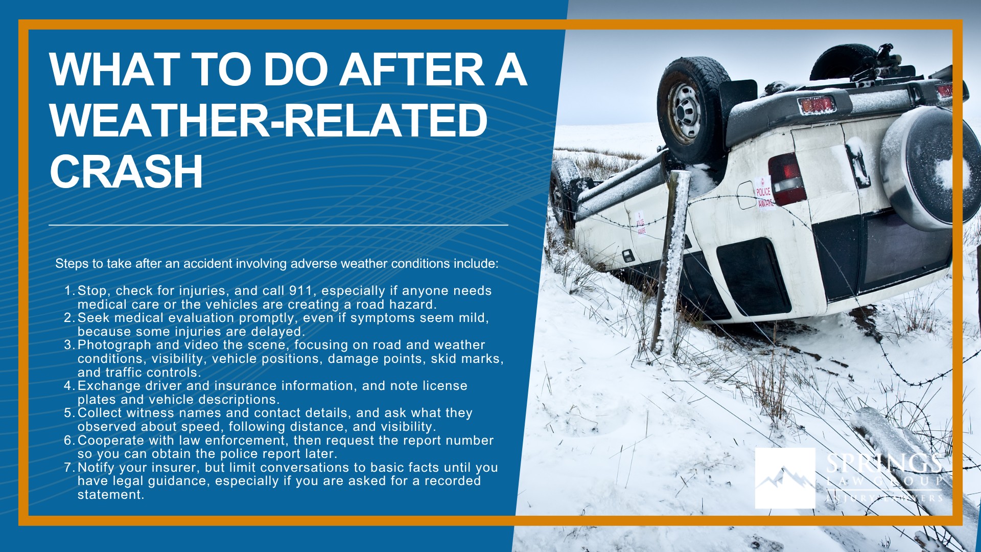 The Weather Conditions That Most Often Cause Colorado Springs Crashes; Snow, Ice, and Black Ice; When Bad Weather Still Means Someone Is Liable; Weather Is Not a Legal Excuse; What to Do After a Weather-Related Crash