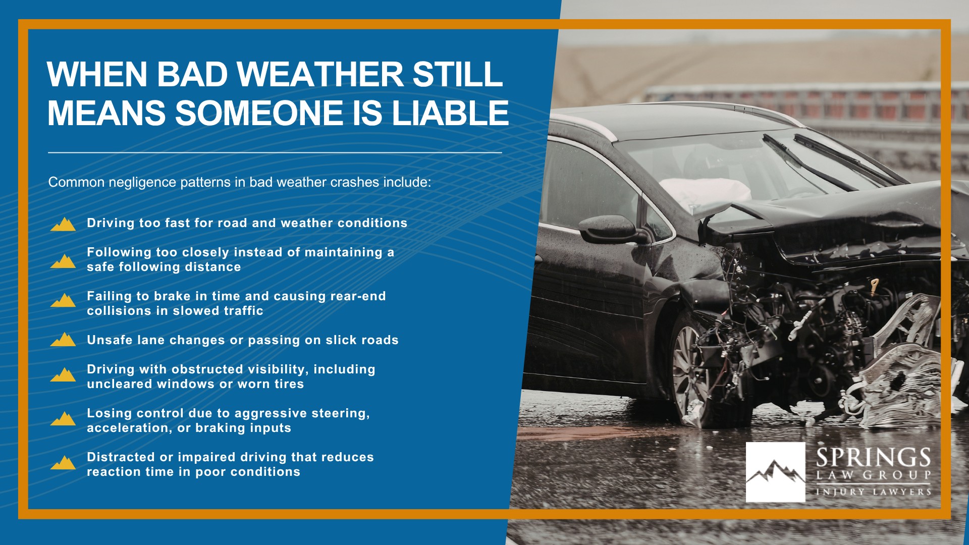 The Weather Conditions That Most Often Cause Colorado Springs Crashes; Snow, Ice, and Black Ice; When Bad Weather Still Means Someone Is Liable