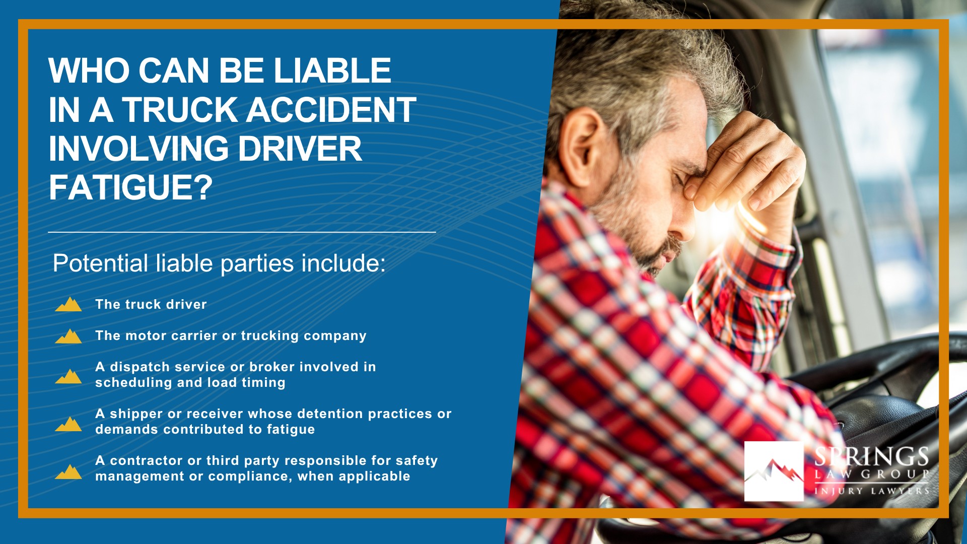 How Driver Fatigue Causes Truck Crashes; Why Truck Drivers Get Fatigued; Rules That Matter in Fatigue-Related Truck Cases; Proving Fatigue After a Truck Accident; Who Can Be Liable in a Truck Accident Involving Driver Fatigue
