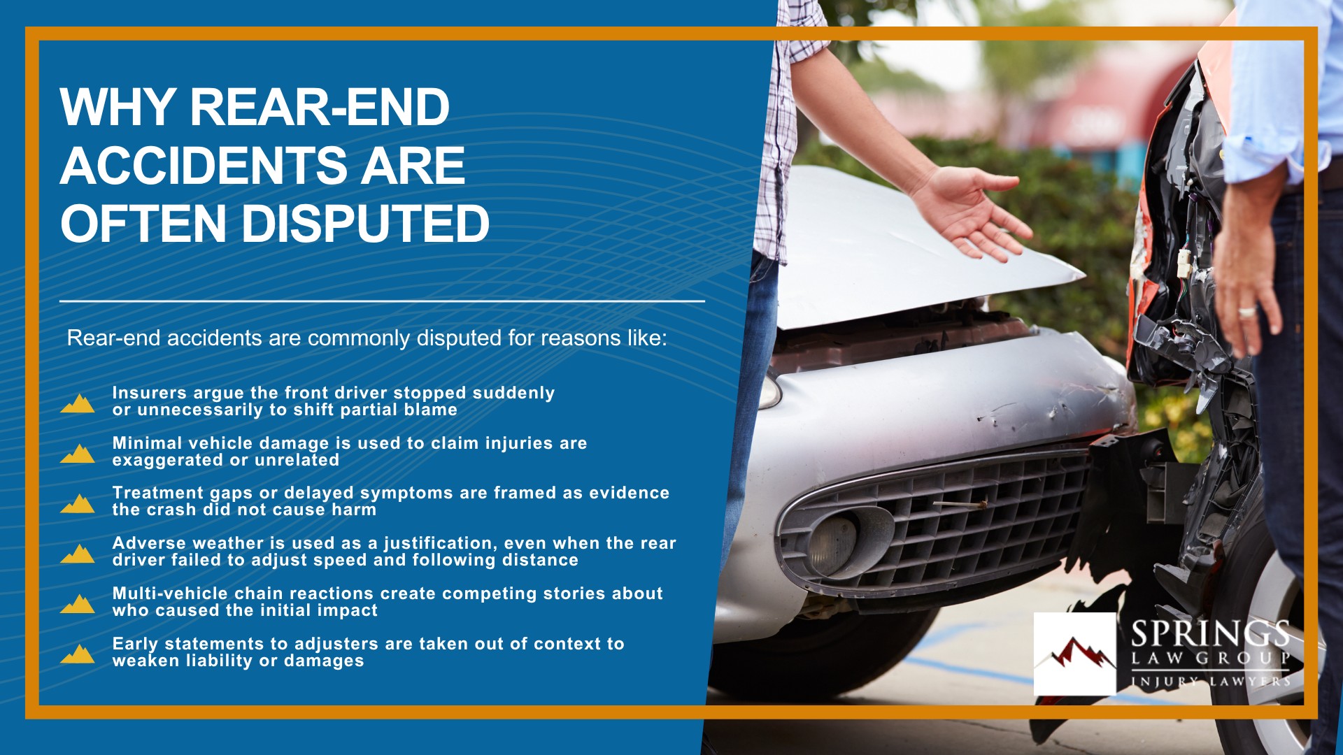 Rear-End Collisions in Colorado Springs; What to Do After a Rear-End Collision; Why Rear-End Accidents Are Often Disputed