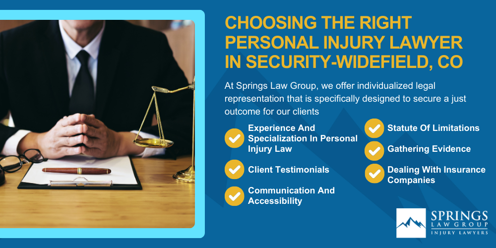 Hiring A Personal Injury Lawyer In Security-Widefield, Colorado (CO); Types Of Personal Injury Cases In Security-Widefield, Colorado (CO); Choosing The Right Personal Injury Lawyer In Security-Widefield, CO