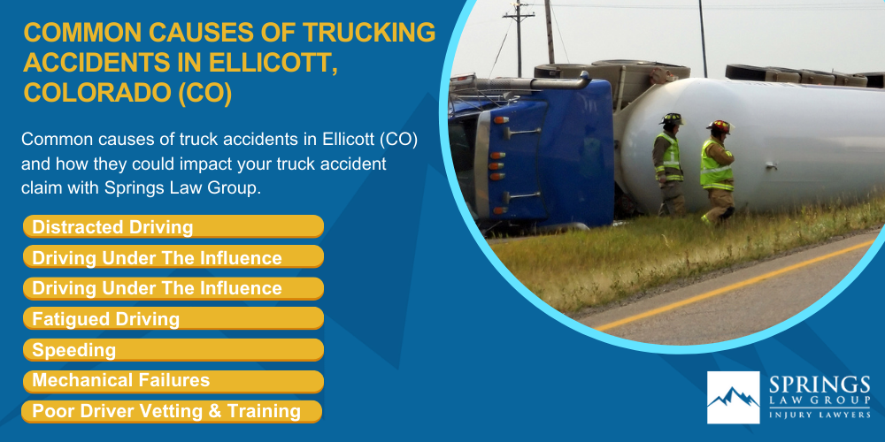Types Of Truck Accidents We Handle In Ellicott, Colorado (CO); Common Causes Of Trucking Accidents In Ellicott, Colorado (CO)