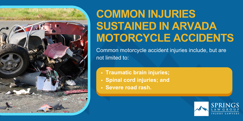 Hiring A Motorcycle Accident Lawyer In Monument, Colorado (CO); Types Of Motorcycle Accidents In Arvada, Colorado (CO); Motorcycle Insurance Laws In Arvada, Colorado (CO); Navigating The Claims Process After A Motorcycle Accident In Arvada, Colorado (CO); Common Injuries Sustained In Arvada Motorcycle Accidents